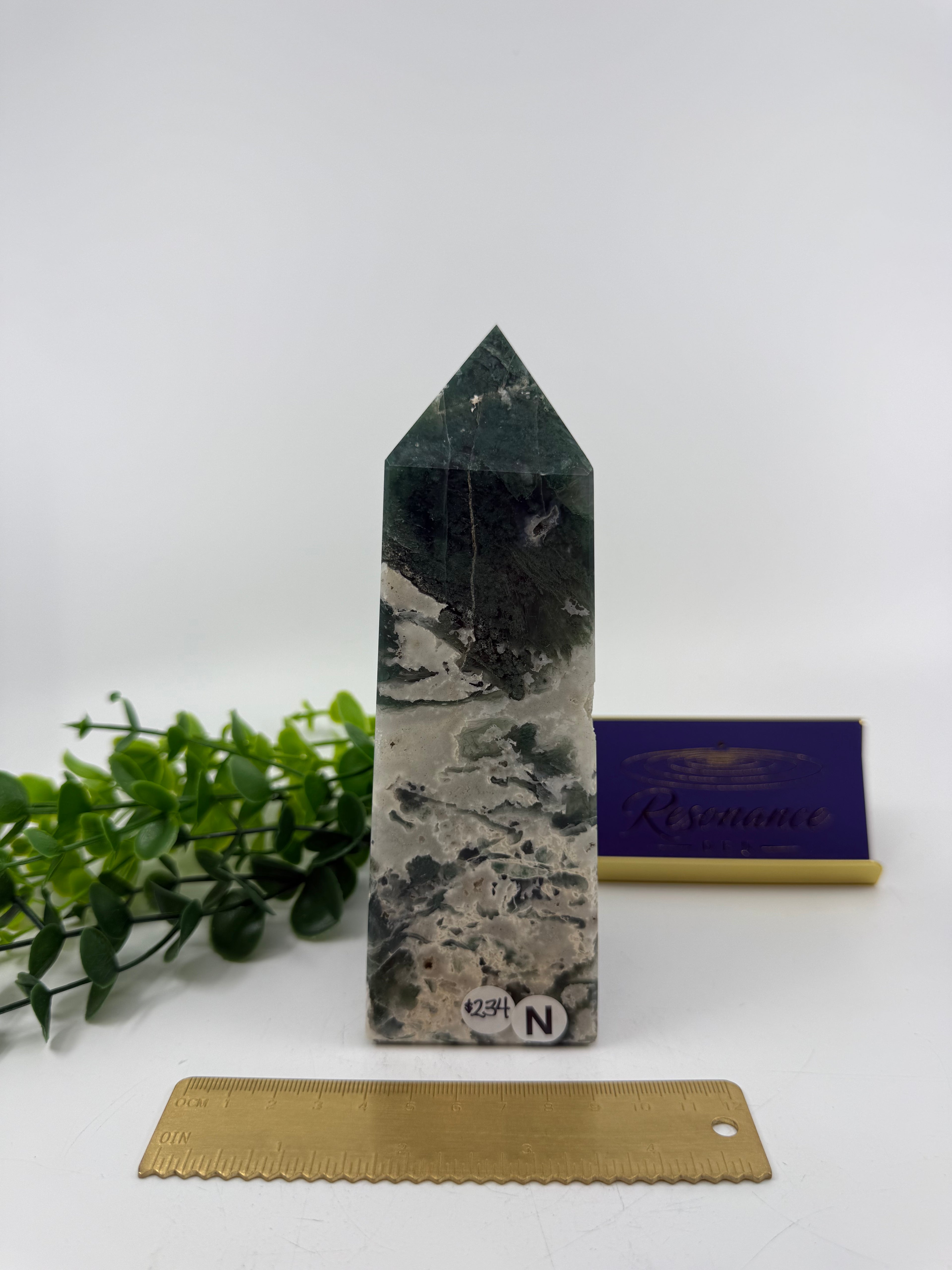 Moss Agate Large Tower (Opt N)
