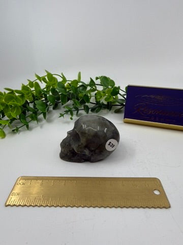 Labradorite Small Skull Carving