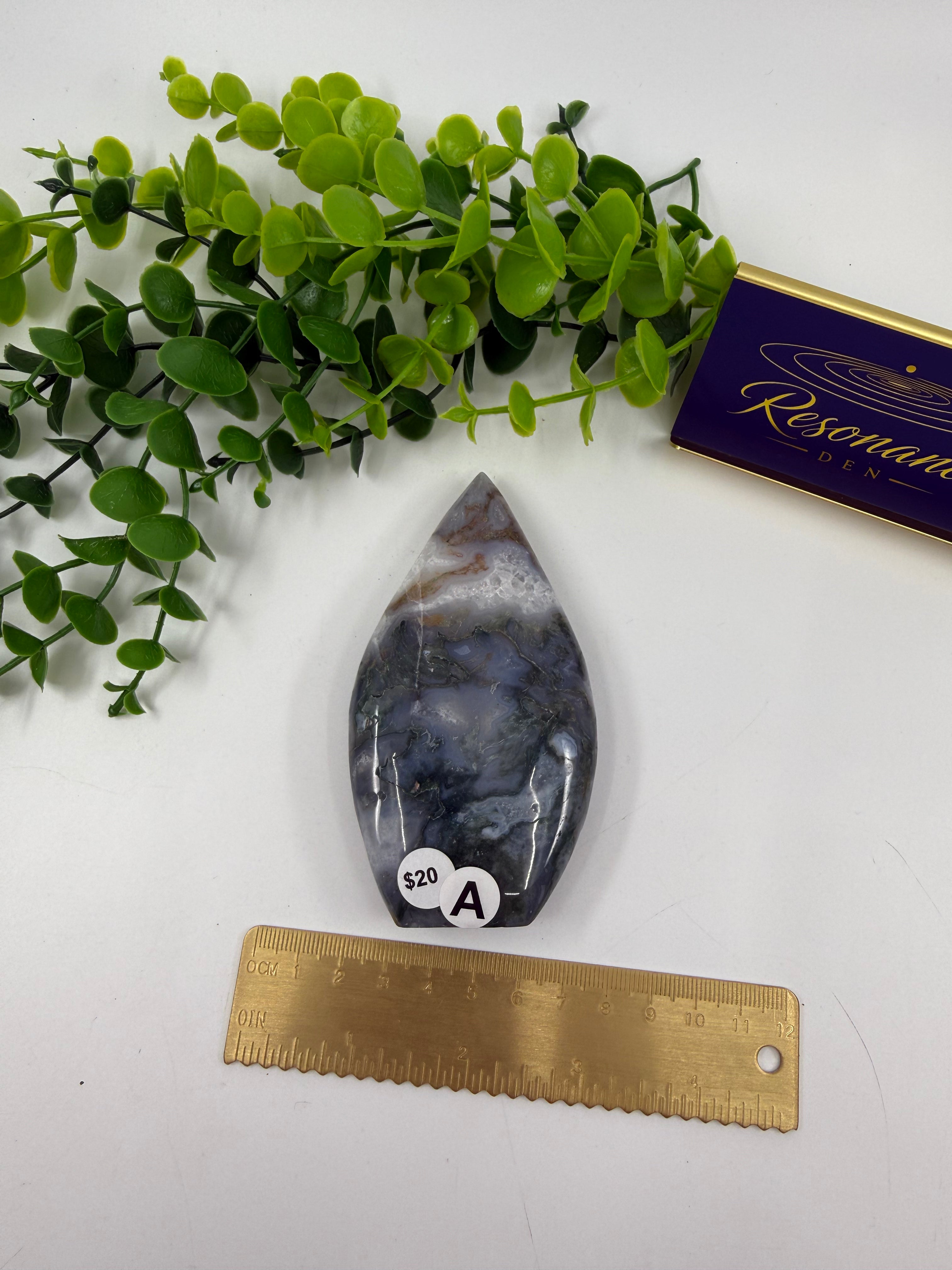 Moss Agate Freeform Flame (Opt A)
