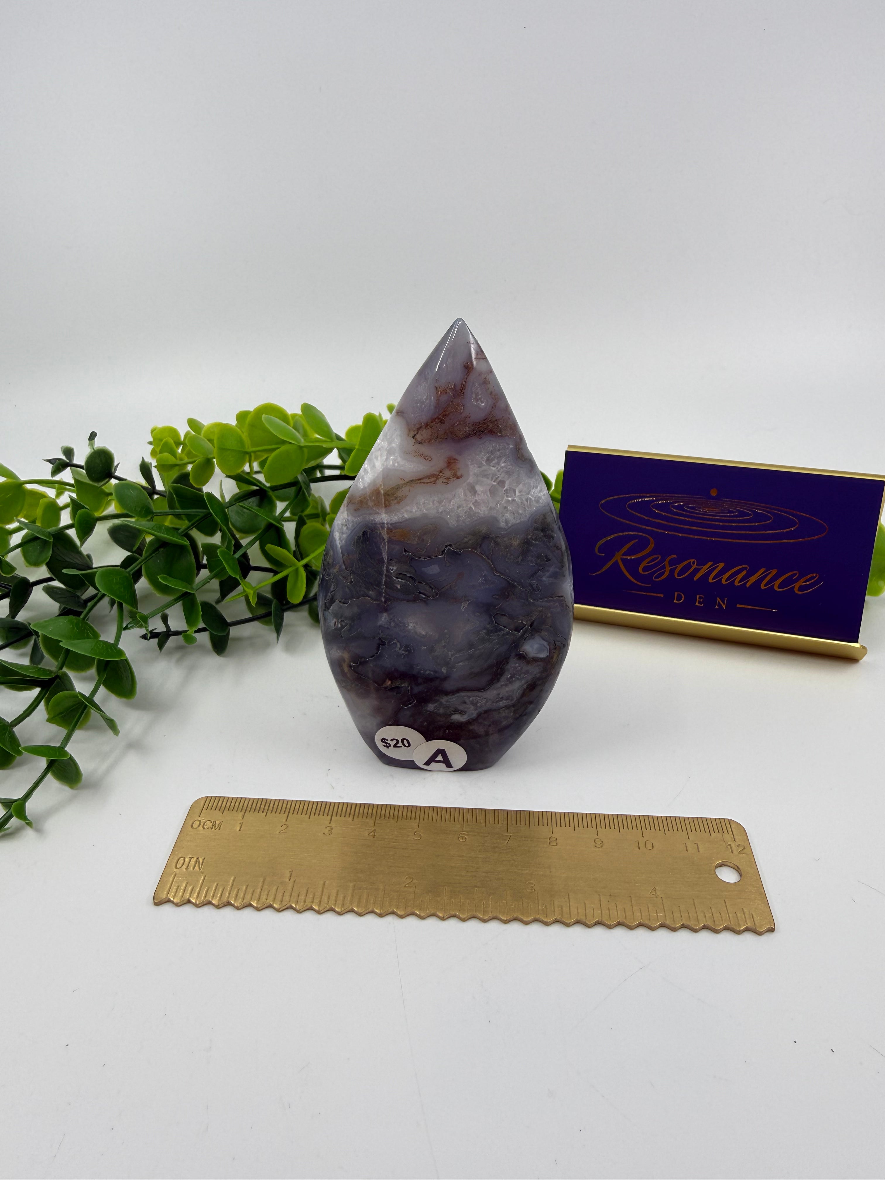 Moss Agate Freeform Flame (Opt A)