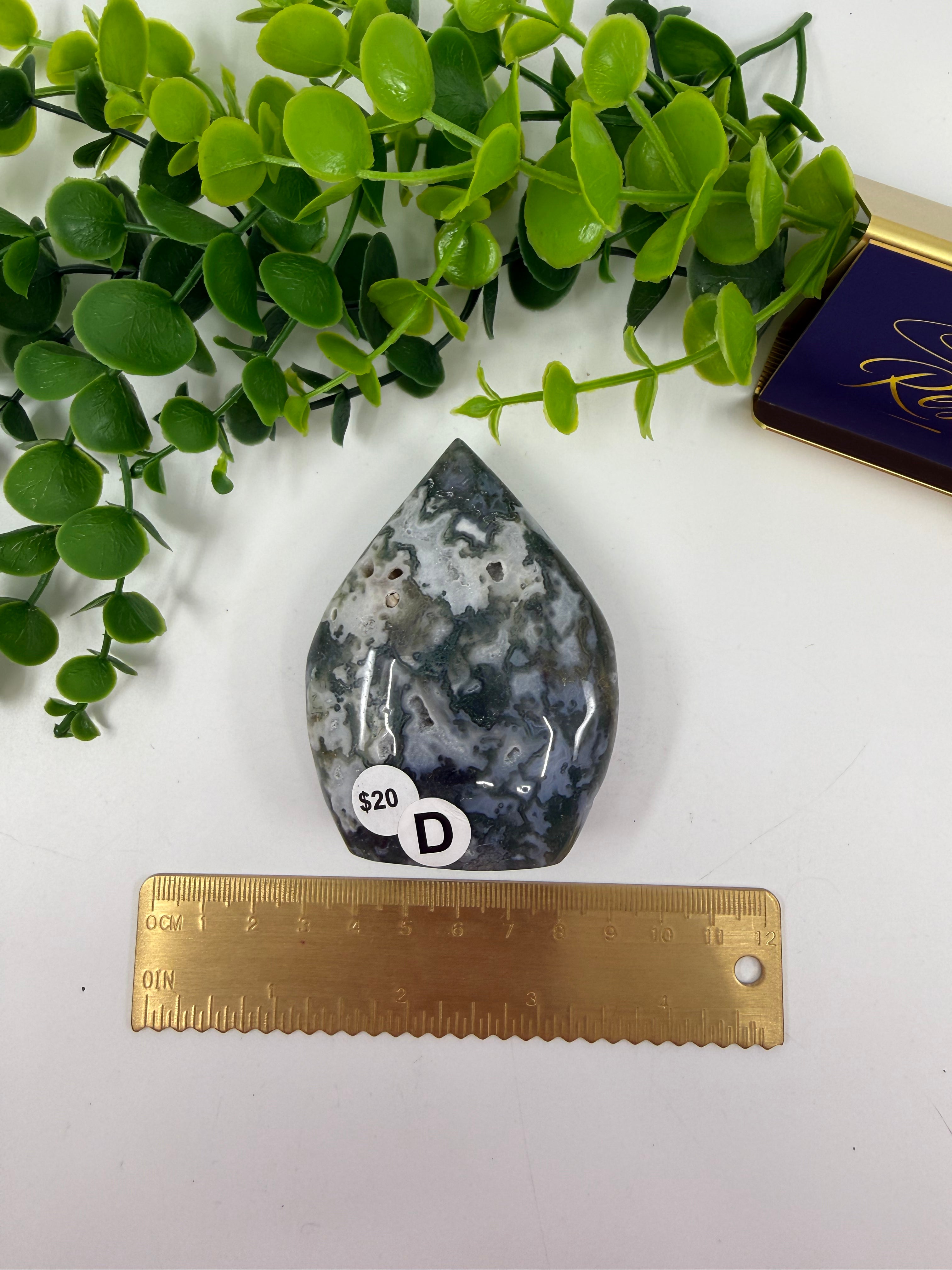 Moss Agate Freeform Flame (Opt D)