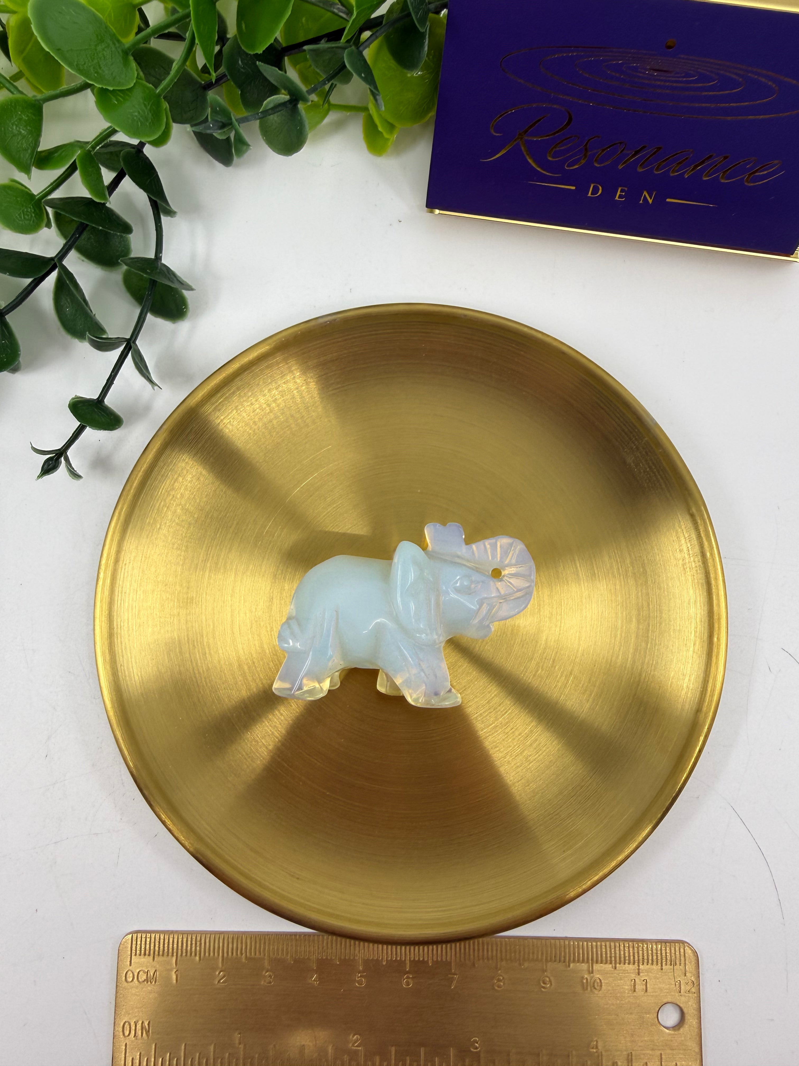 Opalite Elephant Carving