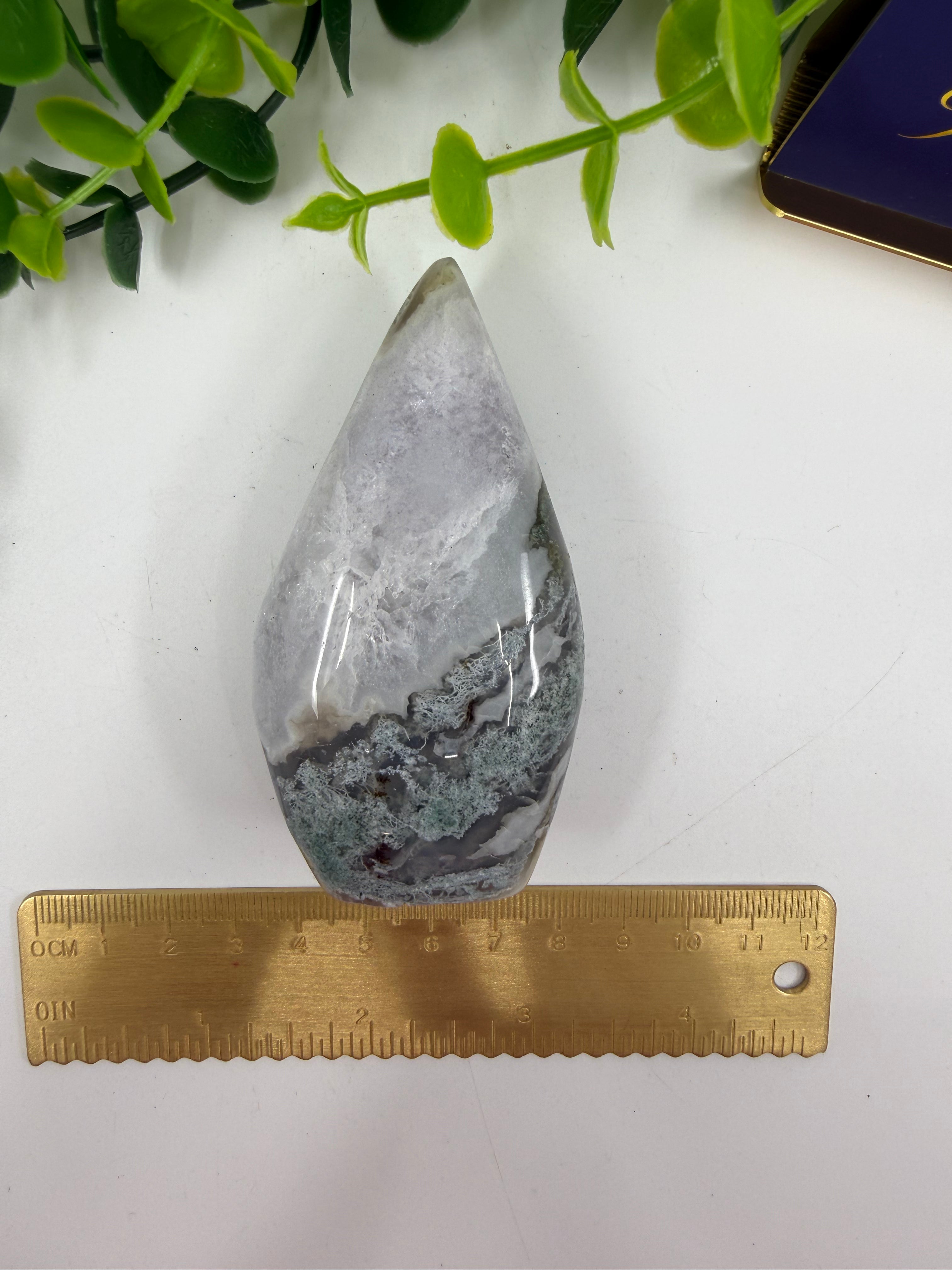 Moss Agate Freeform Flame (Opt F)