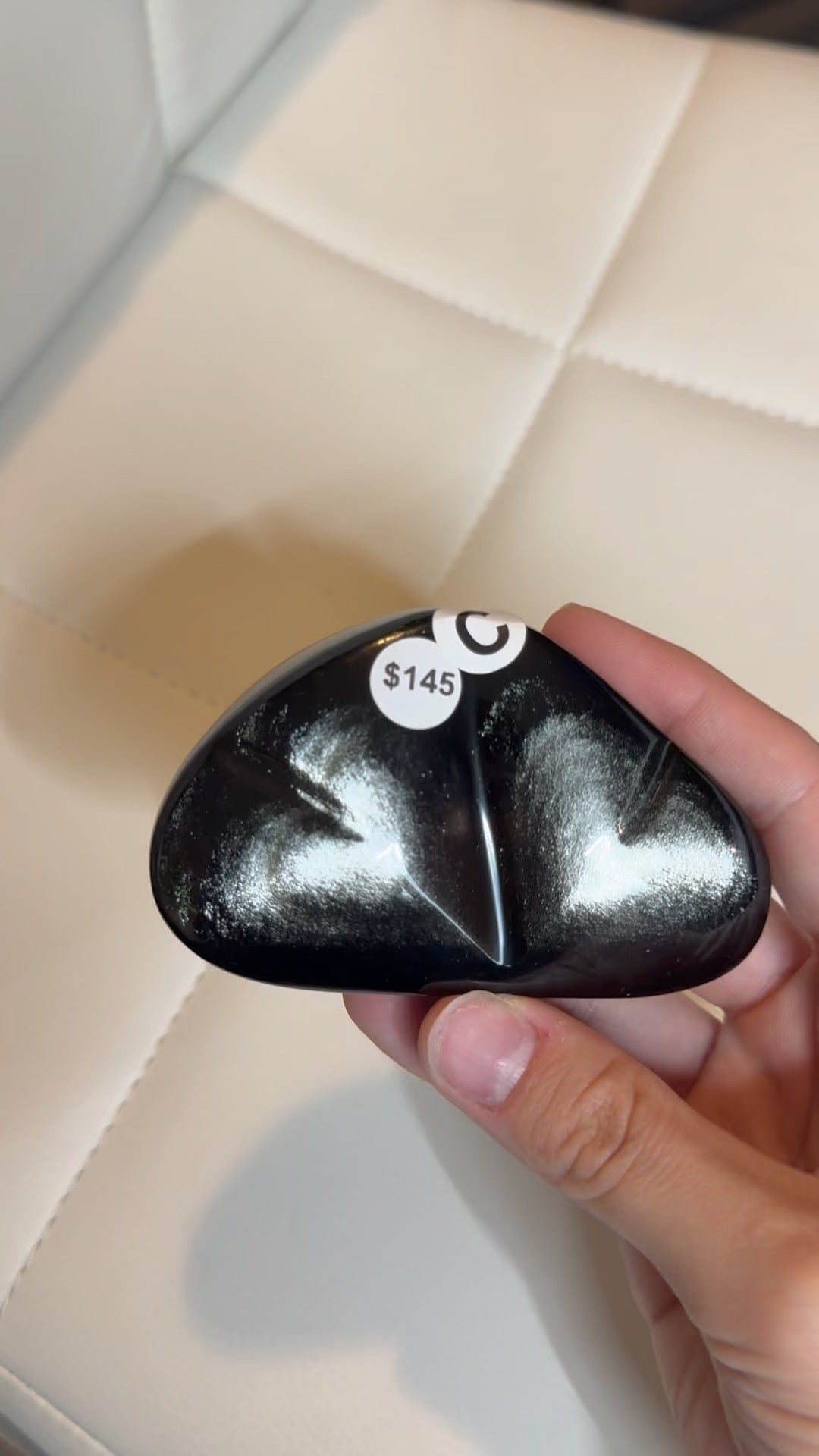 Silver Sheen Obsidian Hearts (Opt C)