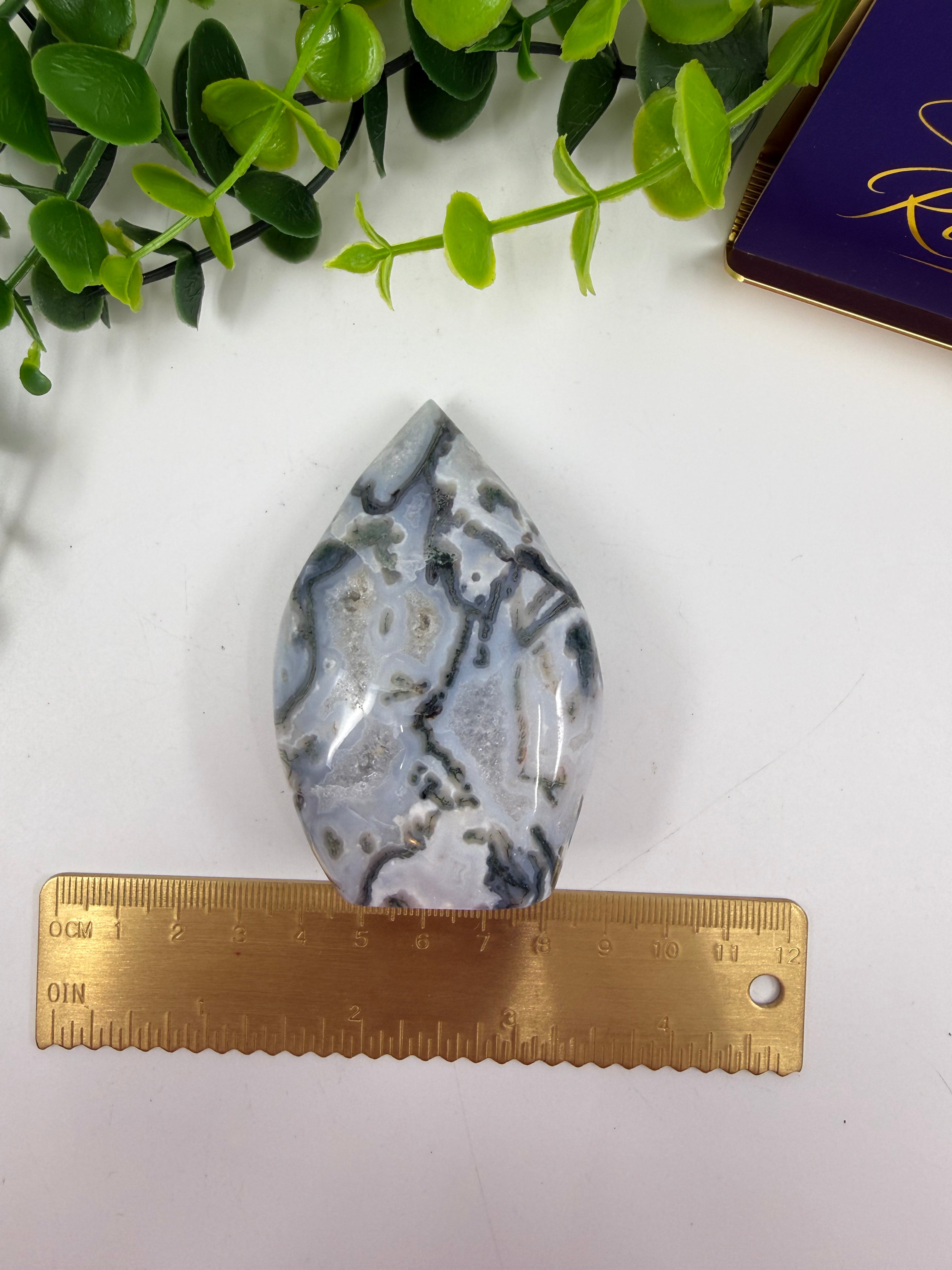 Moss Agate Freeform Flame (Opt E)