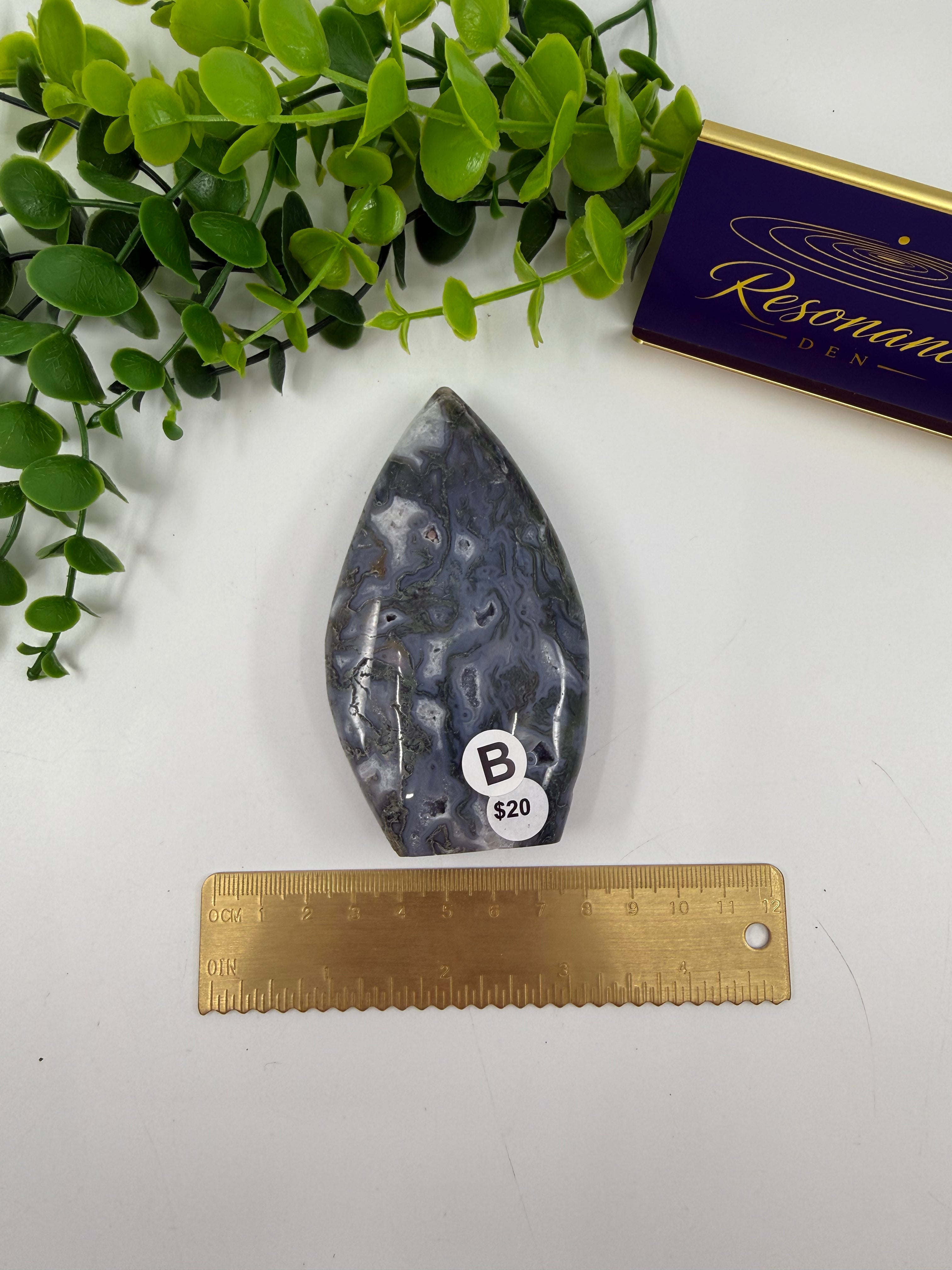 Moss Agate Freeform Flame (Opt B)