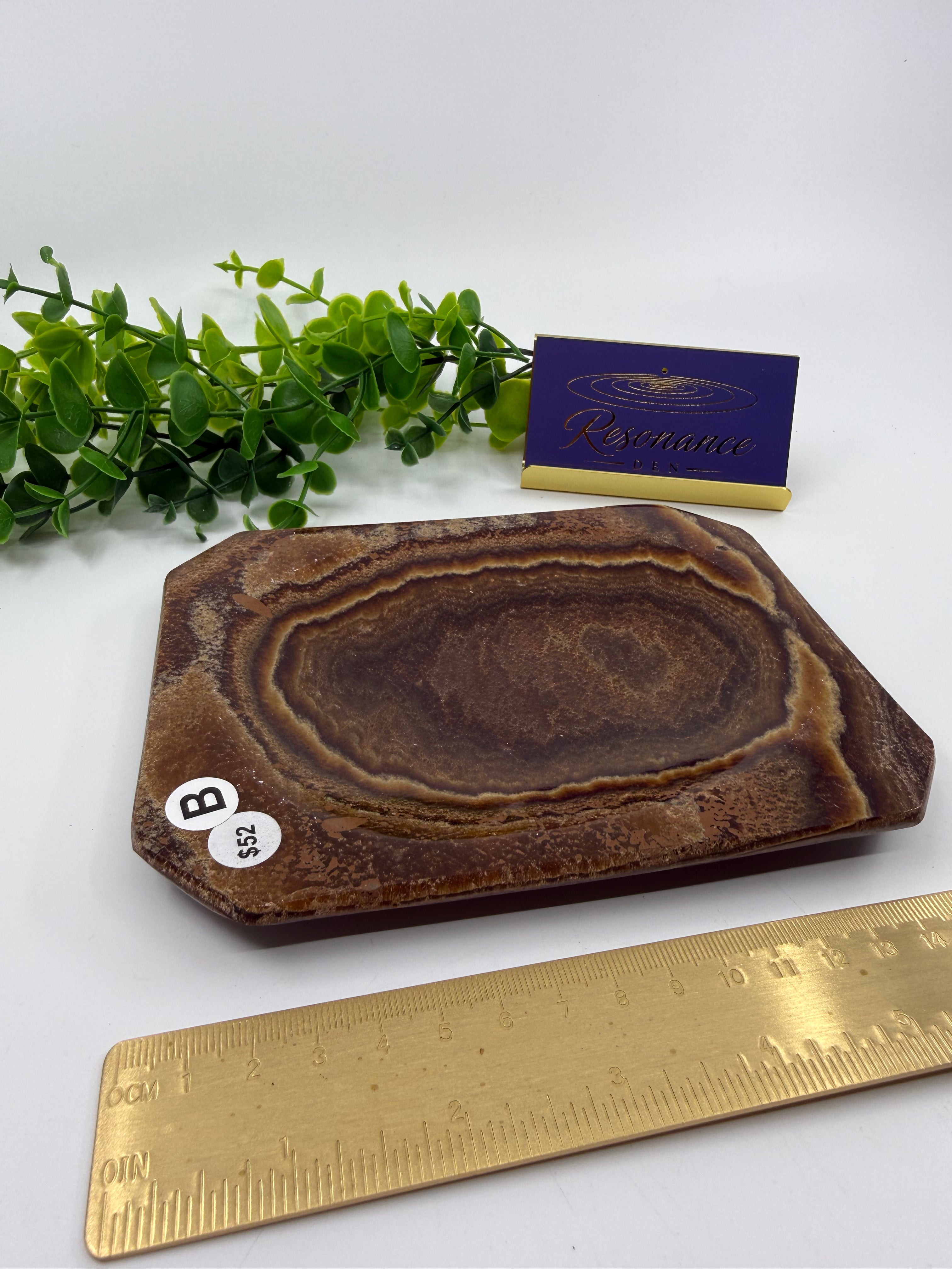 Chocolate Calcite Trinket Tray (Opt B)