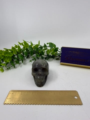 Labradorite Small Skull Carving