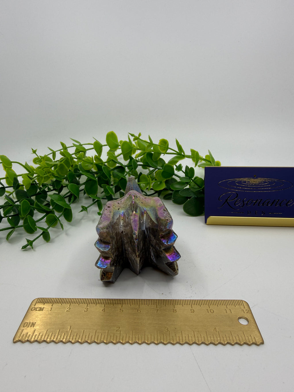 Rainbow Aura Sphalerite Dragon's Head Carving (Opt E)