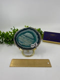 Dyed Blue Agate Slice |Silver Edge| (Opt E)