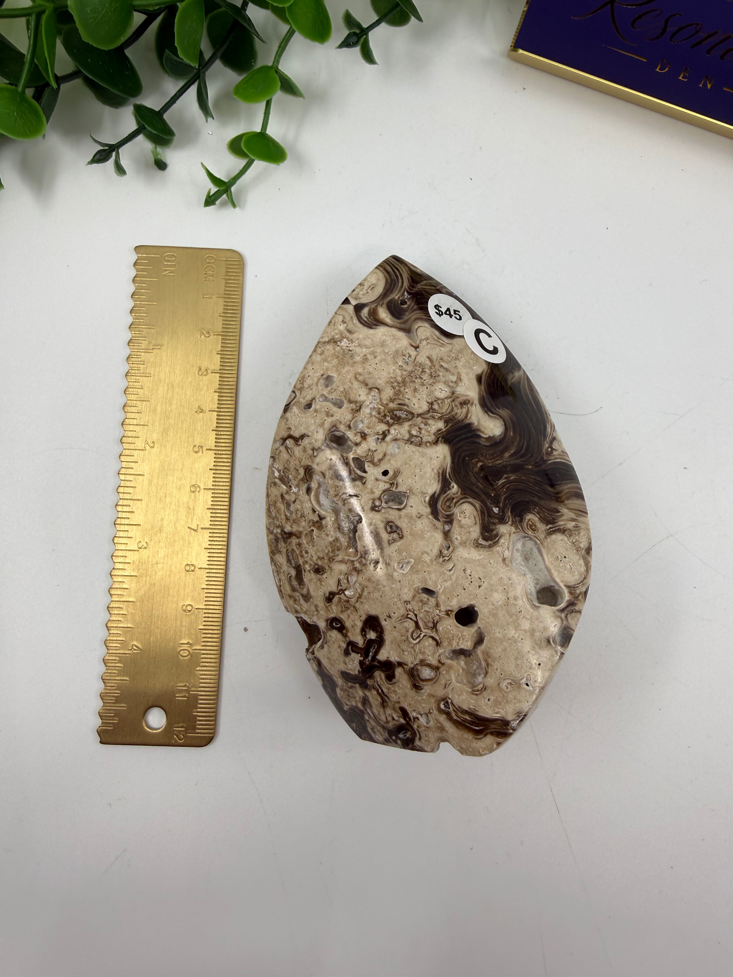 Chocolate Calcite Freeform Flame (Opt C)