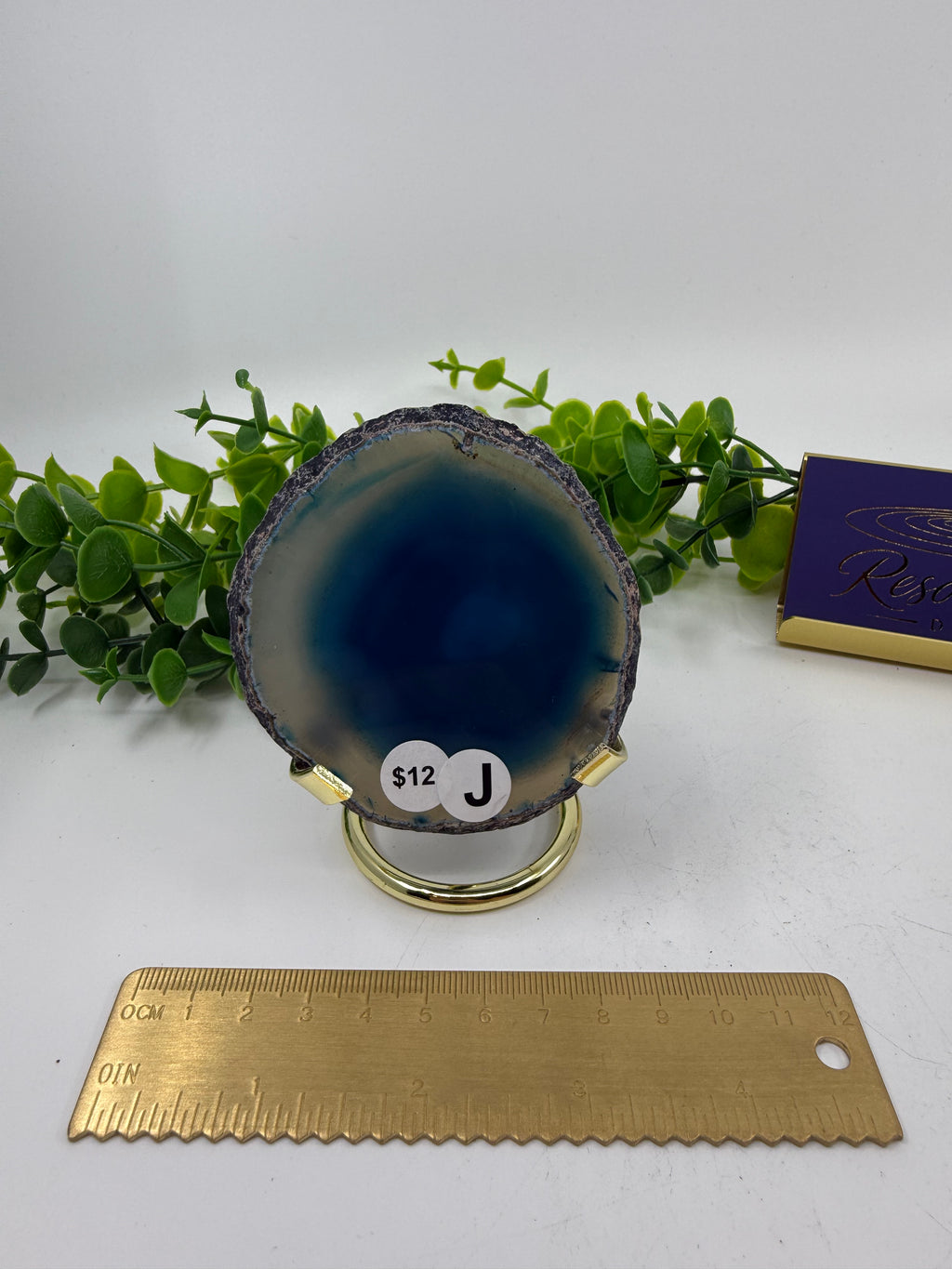 Dyed Blue Agate Slice (Opt J)