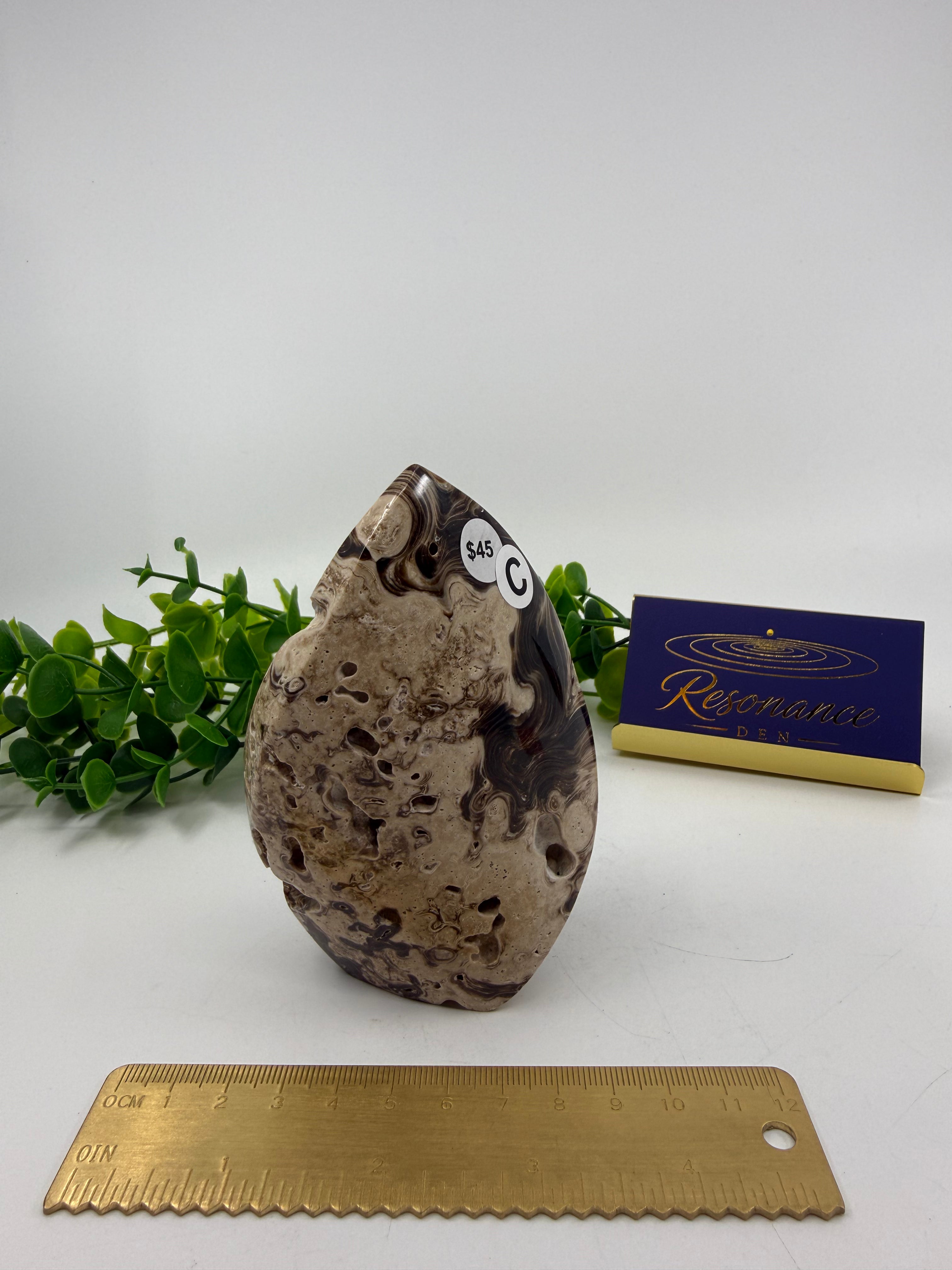 Chocolate Calcite Freeform Flame (Opt C)