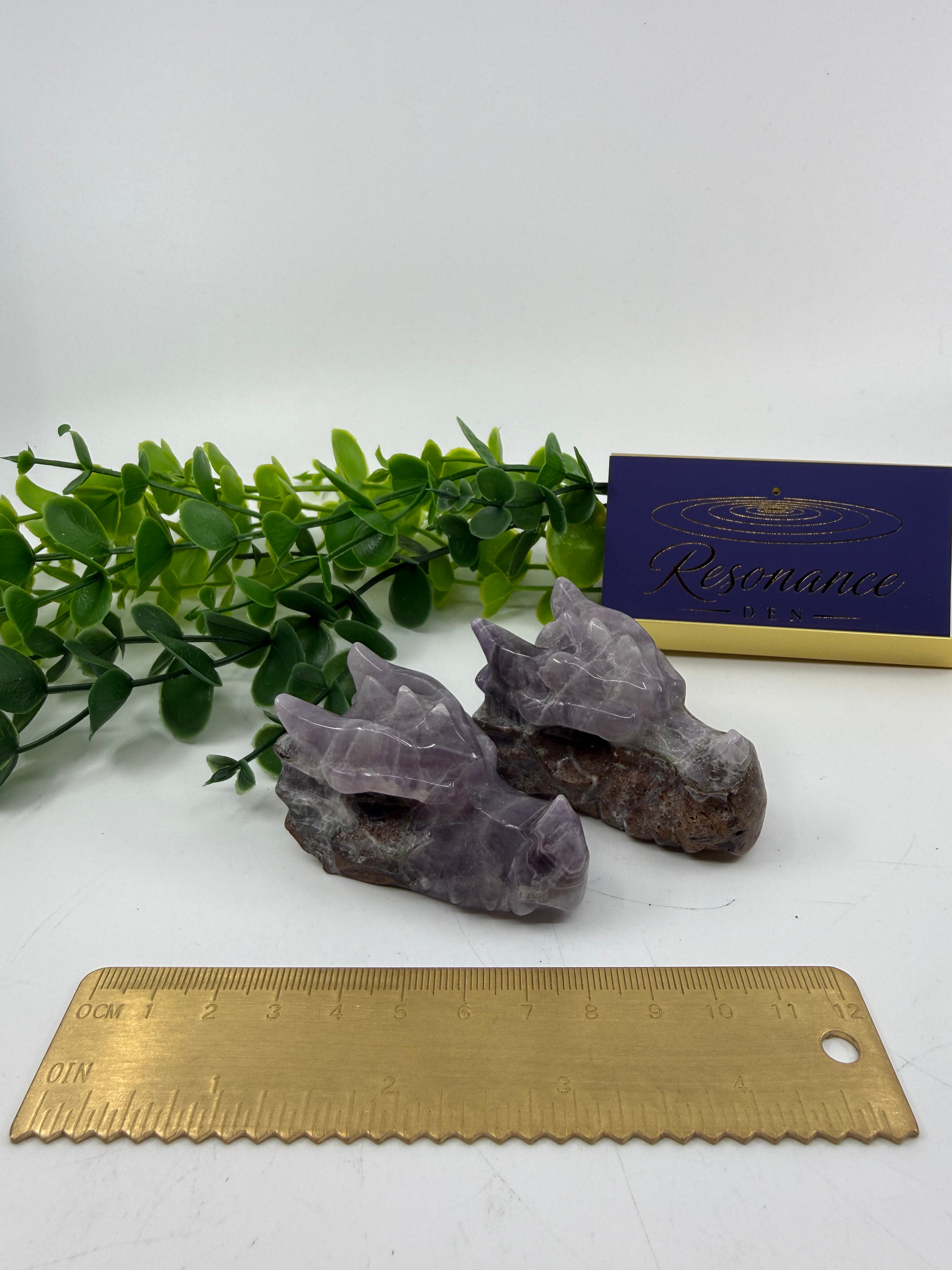Chevron Amethyst Dragon Head Carving | Intuitively Chosen