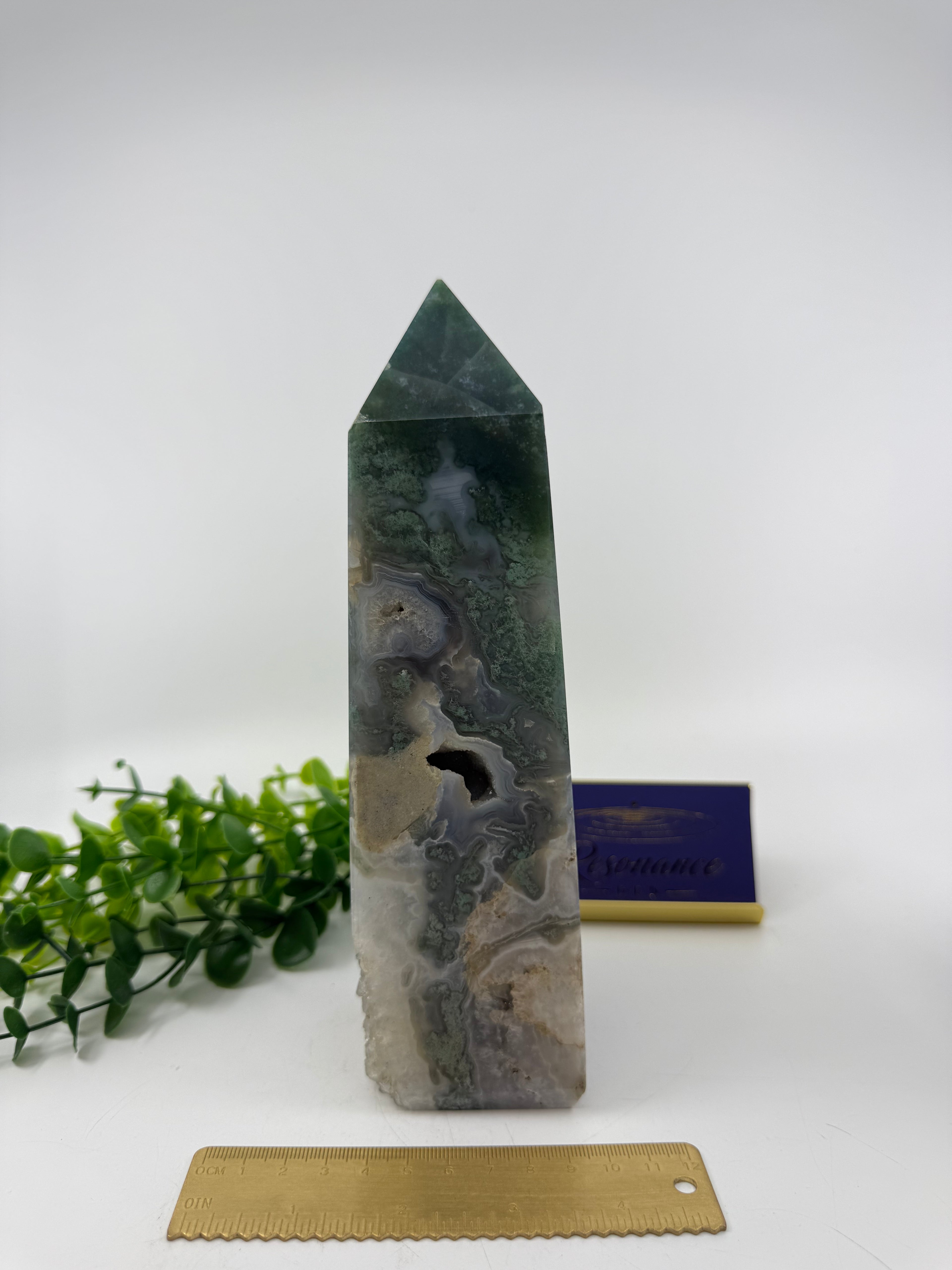 Moss Agate Large Tower (Opt L)