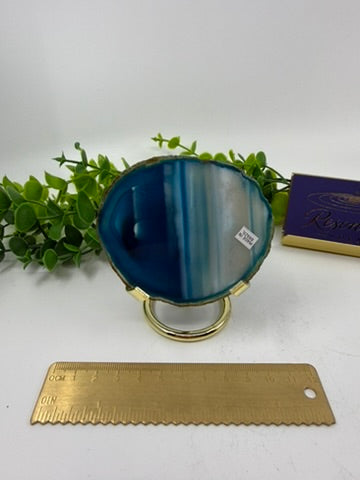 Dyed Blue Agate Slice (Opt G)