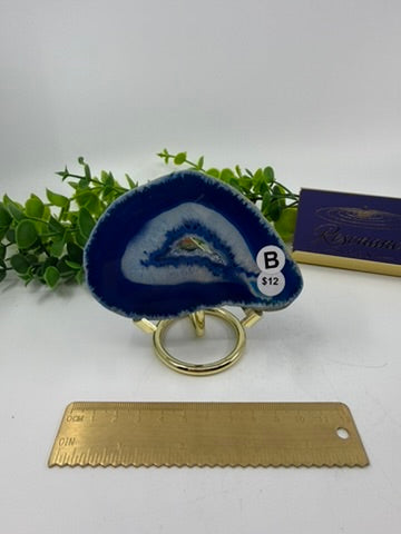 Dyed Blue Agate Slice (Opt B)