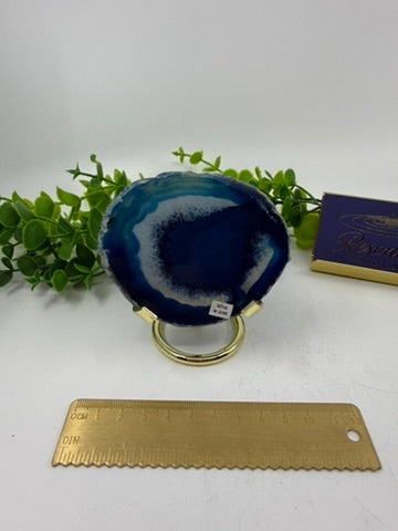 Dyed Blue Agate Slice (Opt D)