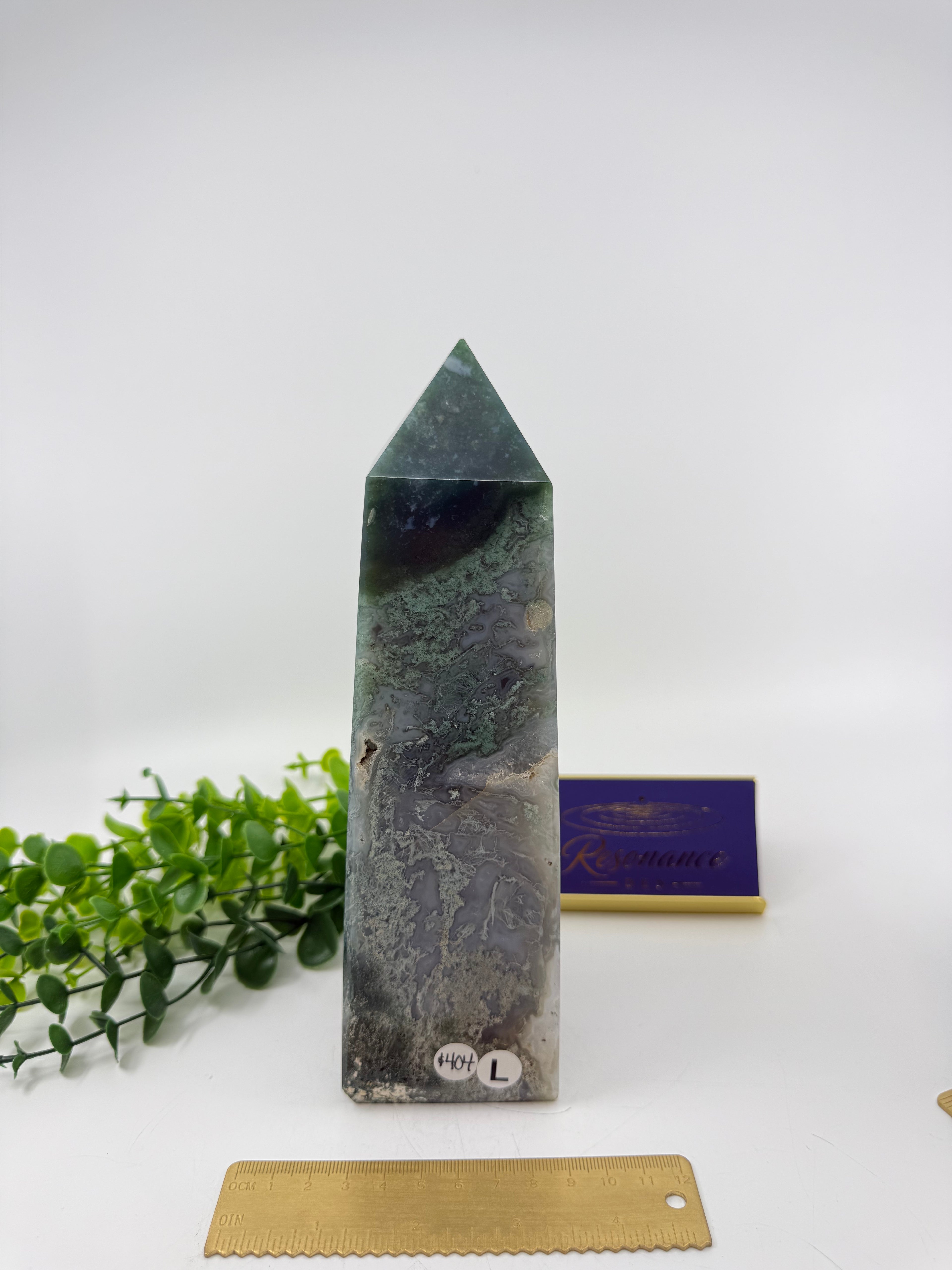 Moss Agate Large Tower (Opt L)