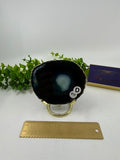 Dyed Blue Agate Slice |Silver Edge| (Opt D)