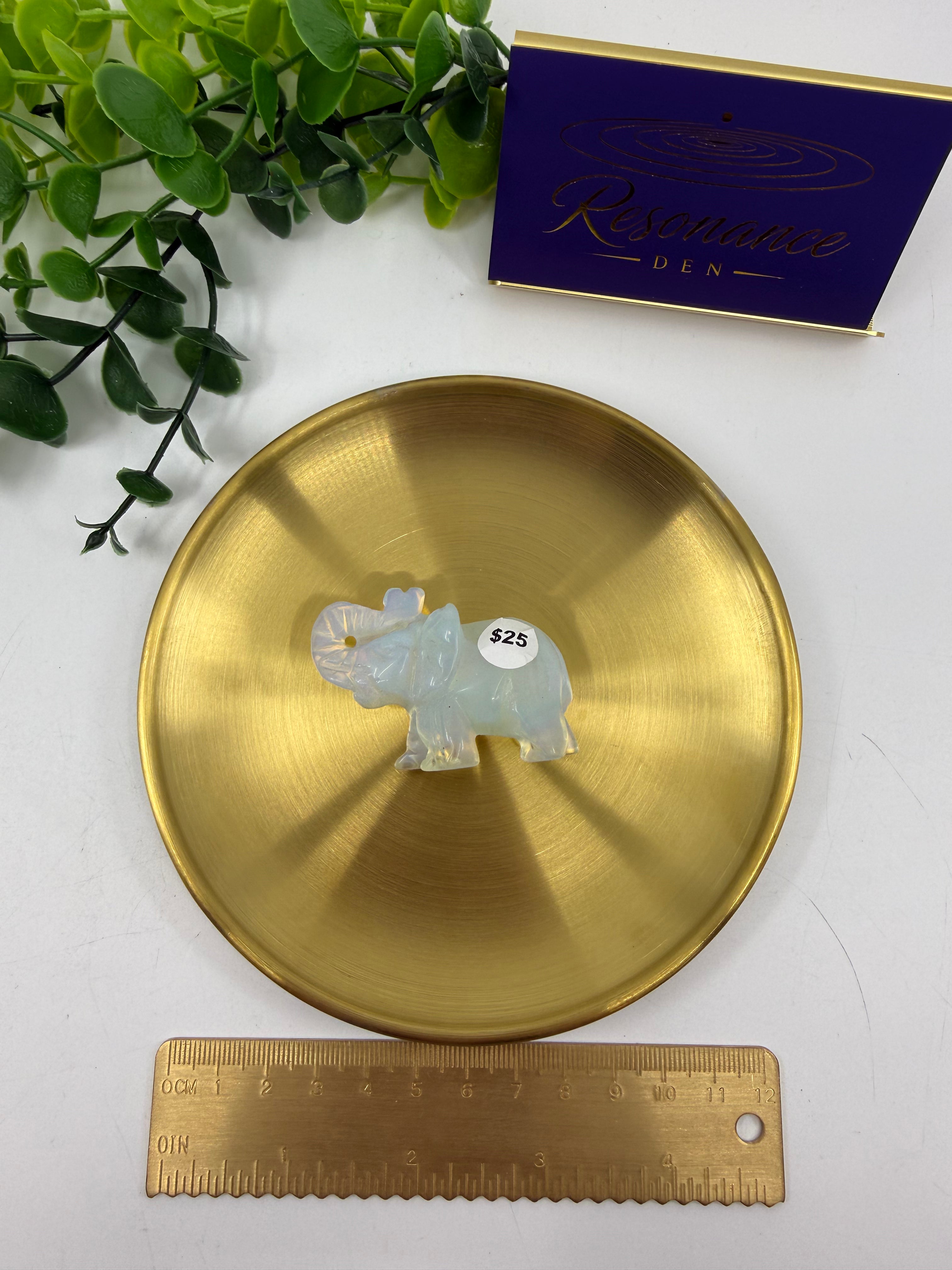 Opalite Elephant Carving