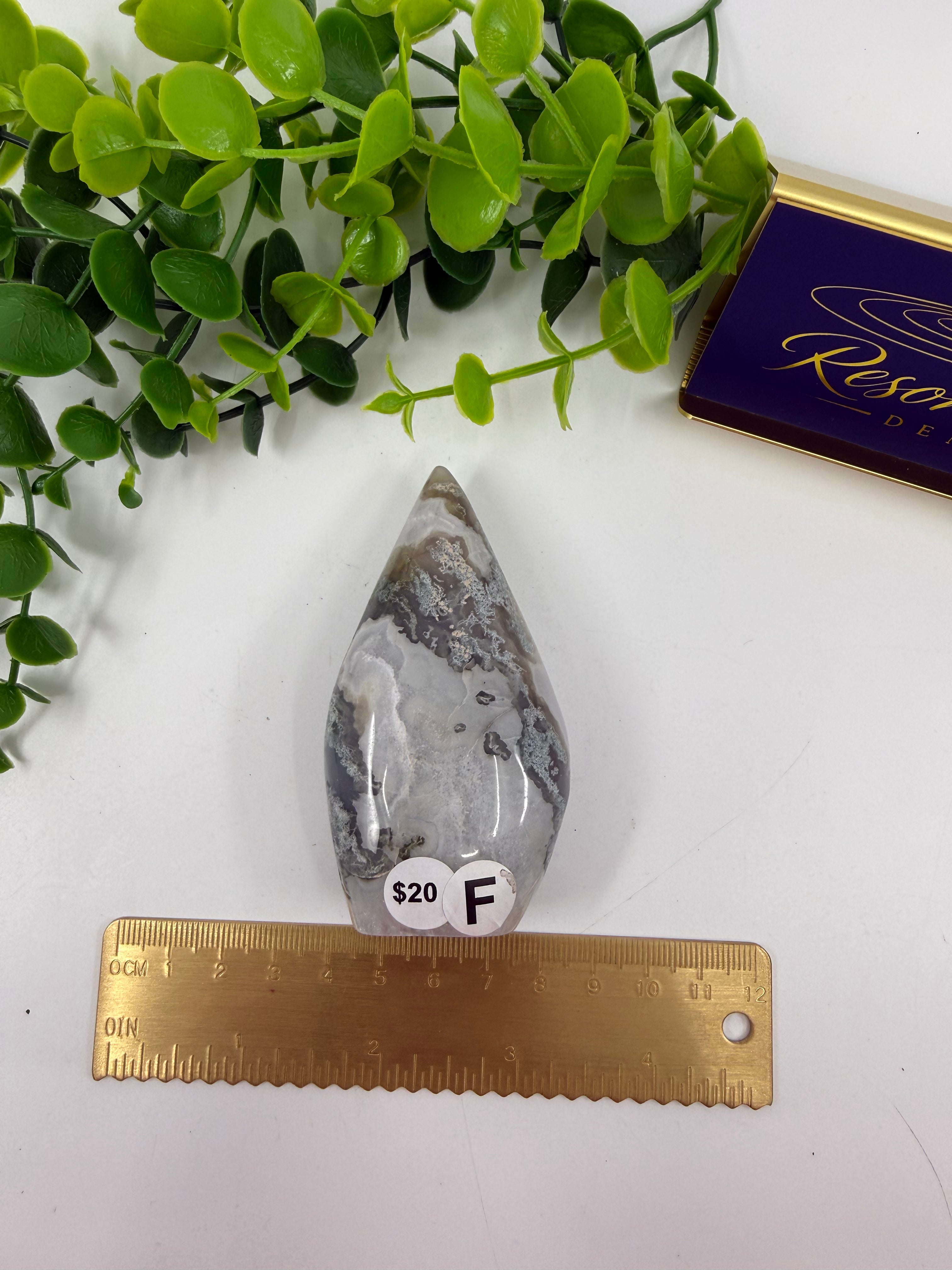 Moss Agate Freeform Flame (Opt F)