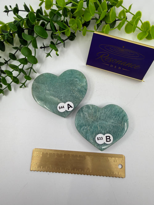 Amazonite Flat hearts (Opt A & B)