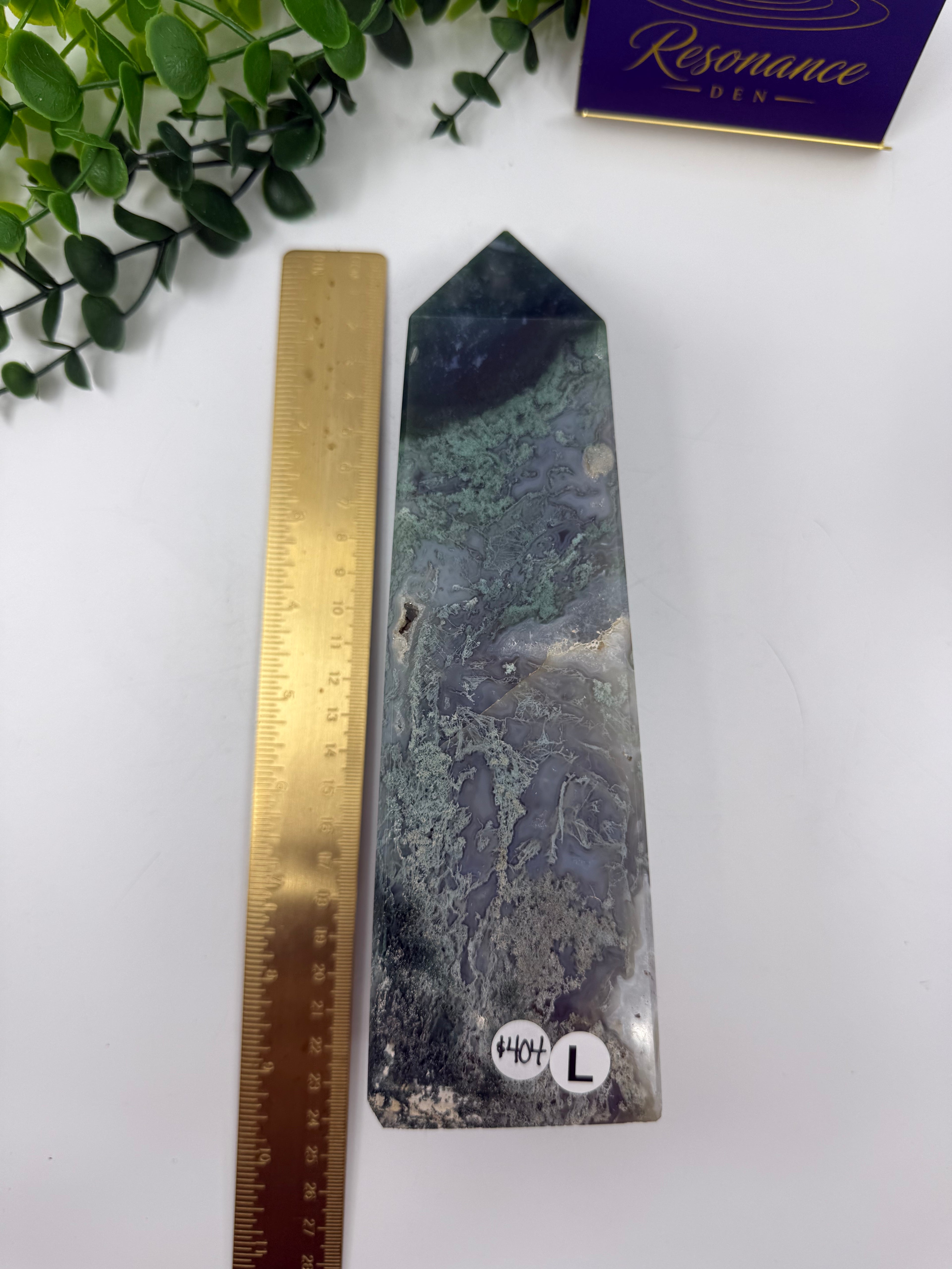 Moss Agate Large Tower (Opt L)