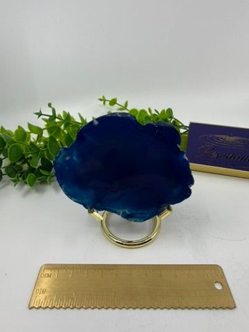 Dyed Blue Agate Slice (Opt A)