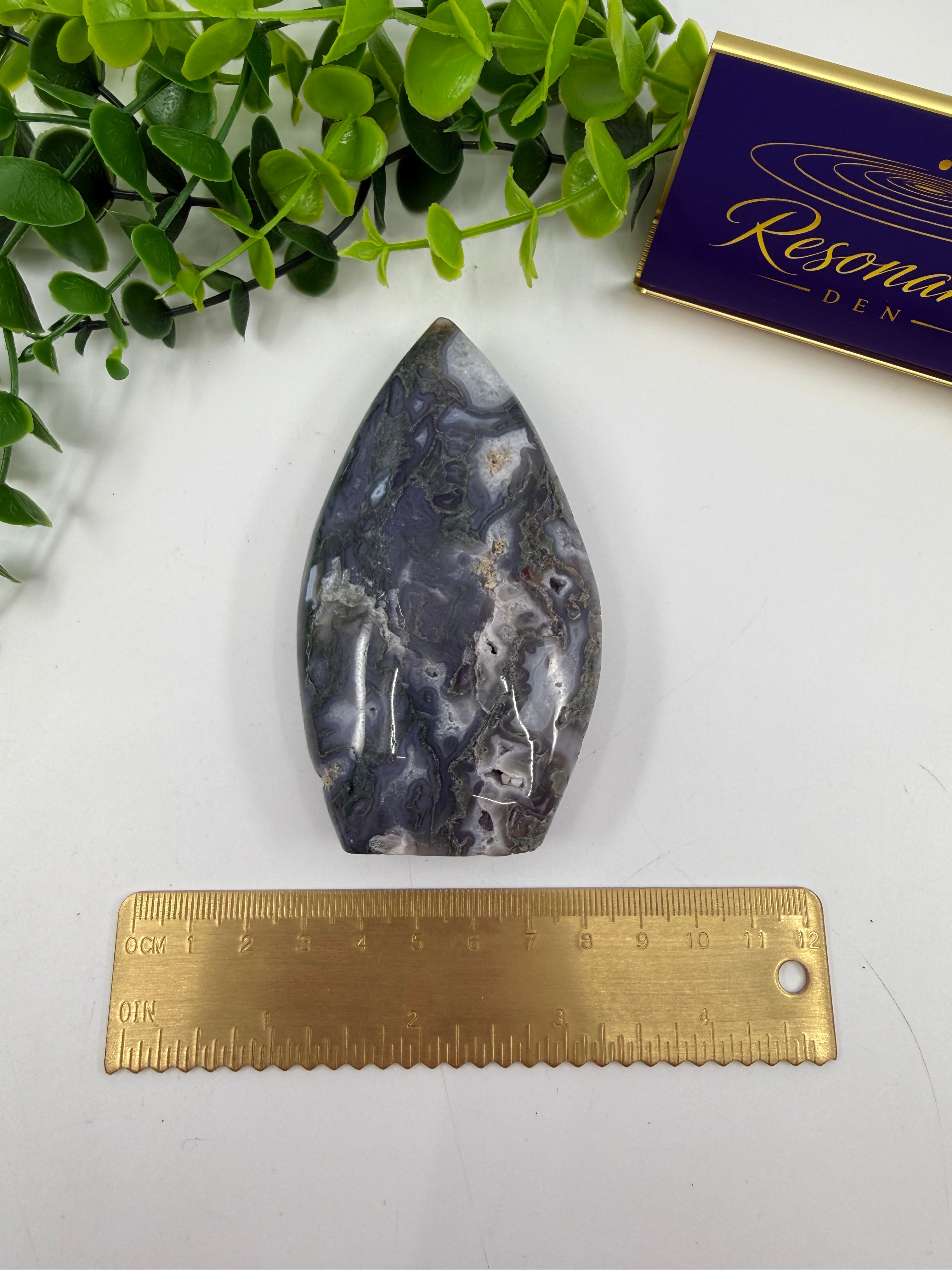 Moss Agate Freeform Flame (Opt B)