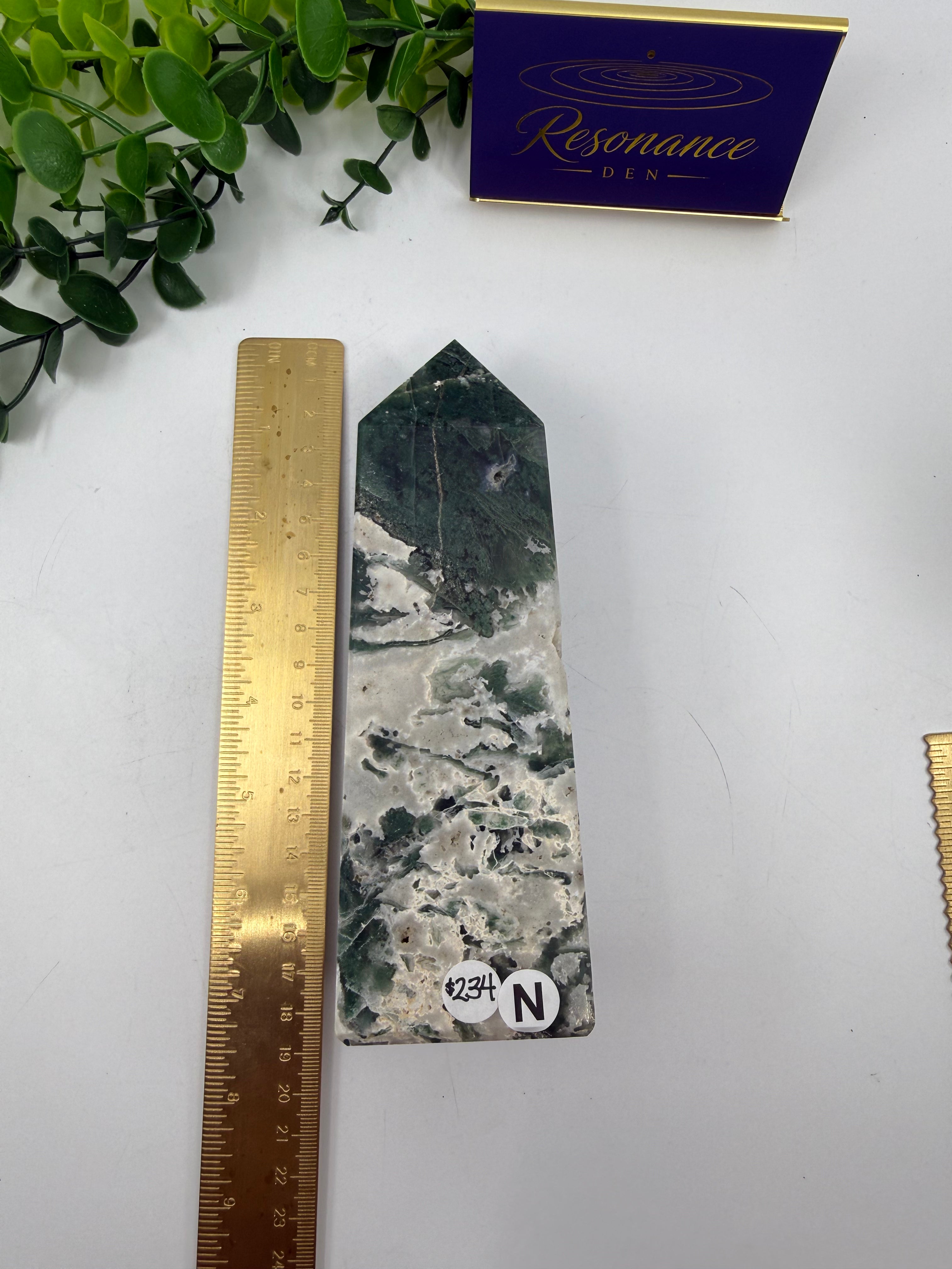 Moss Agate Large Tower (Opt N)