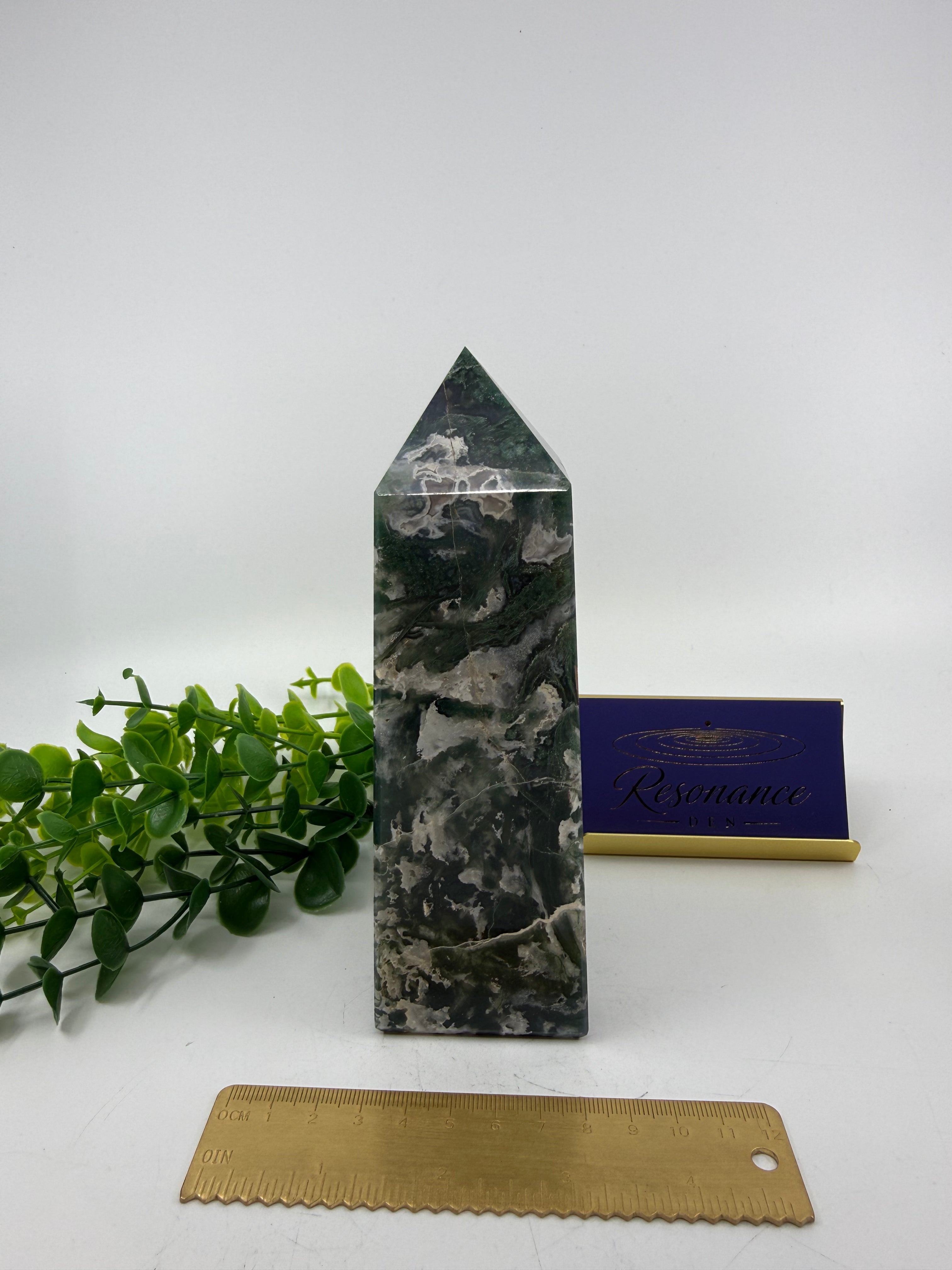 Moss Agate Large Tower (Opt N)