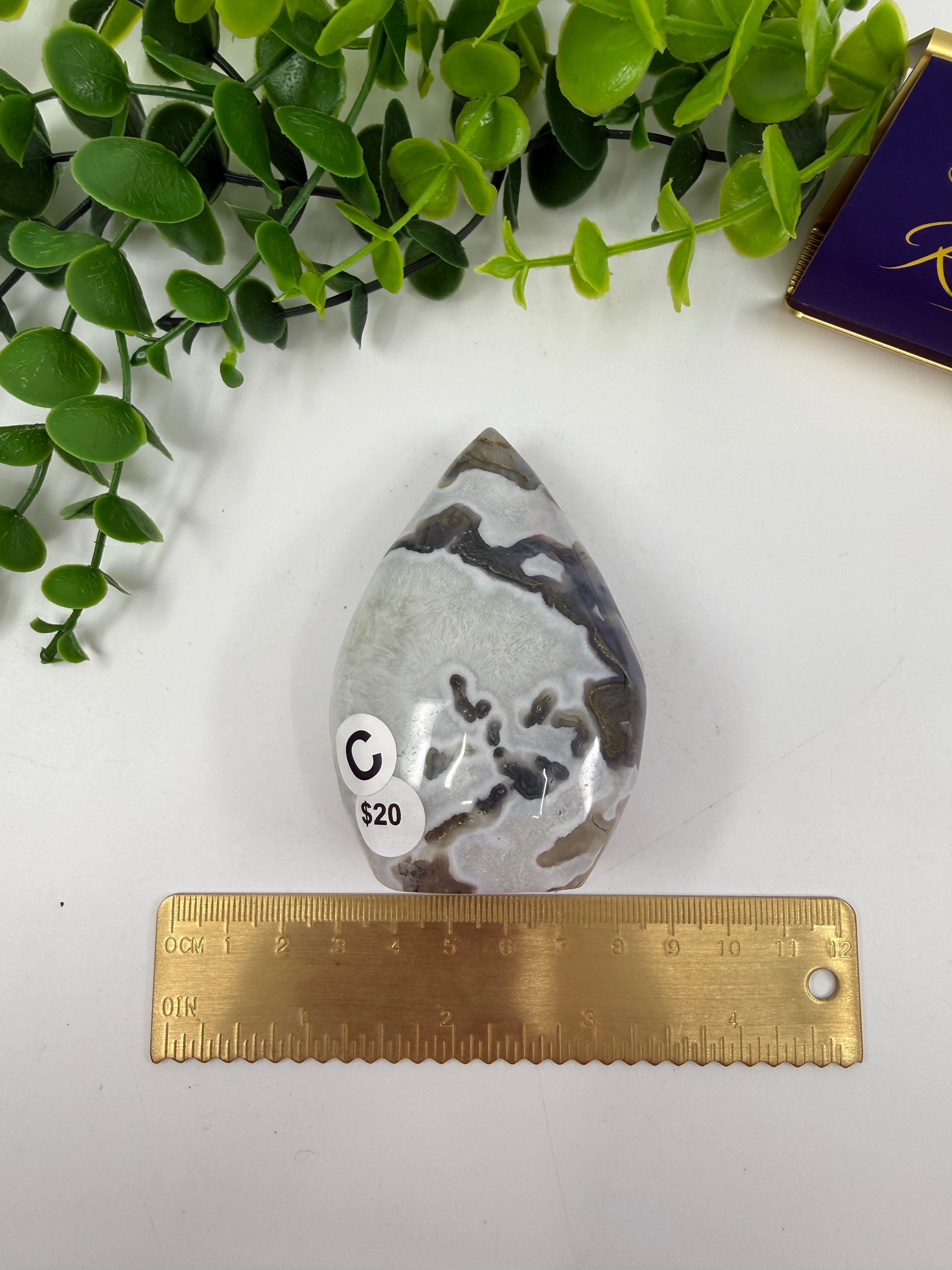 Moss Agate Freeform Flame (Opt C)