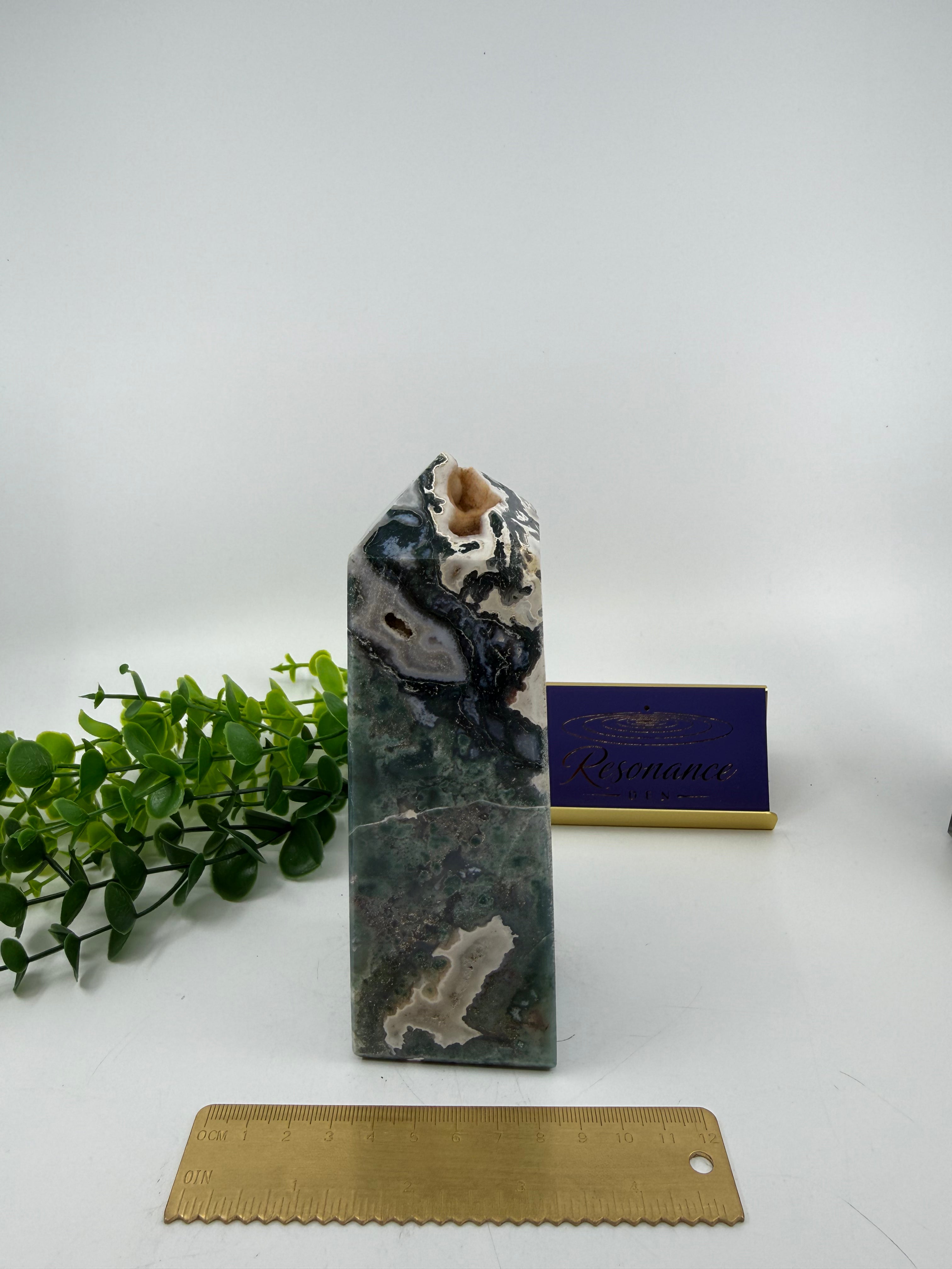 Moss Agate Large Tower (Opt M)