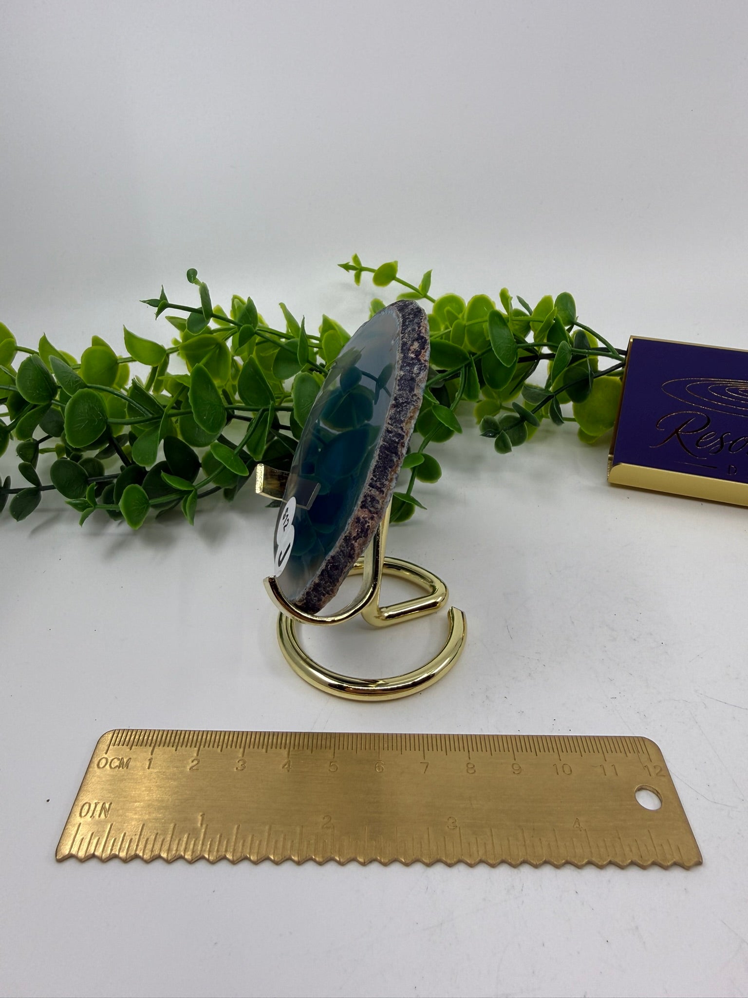 Dyed Blue Agate Slice (Opt J)