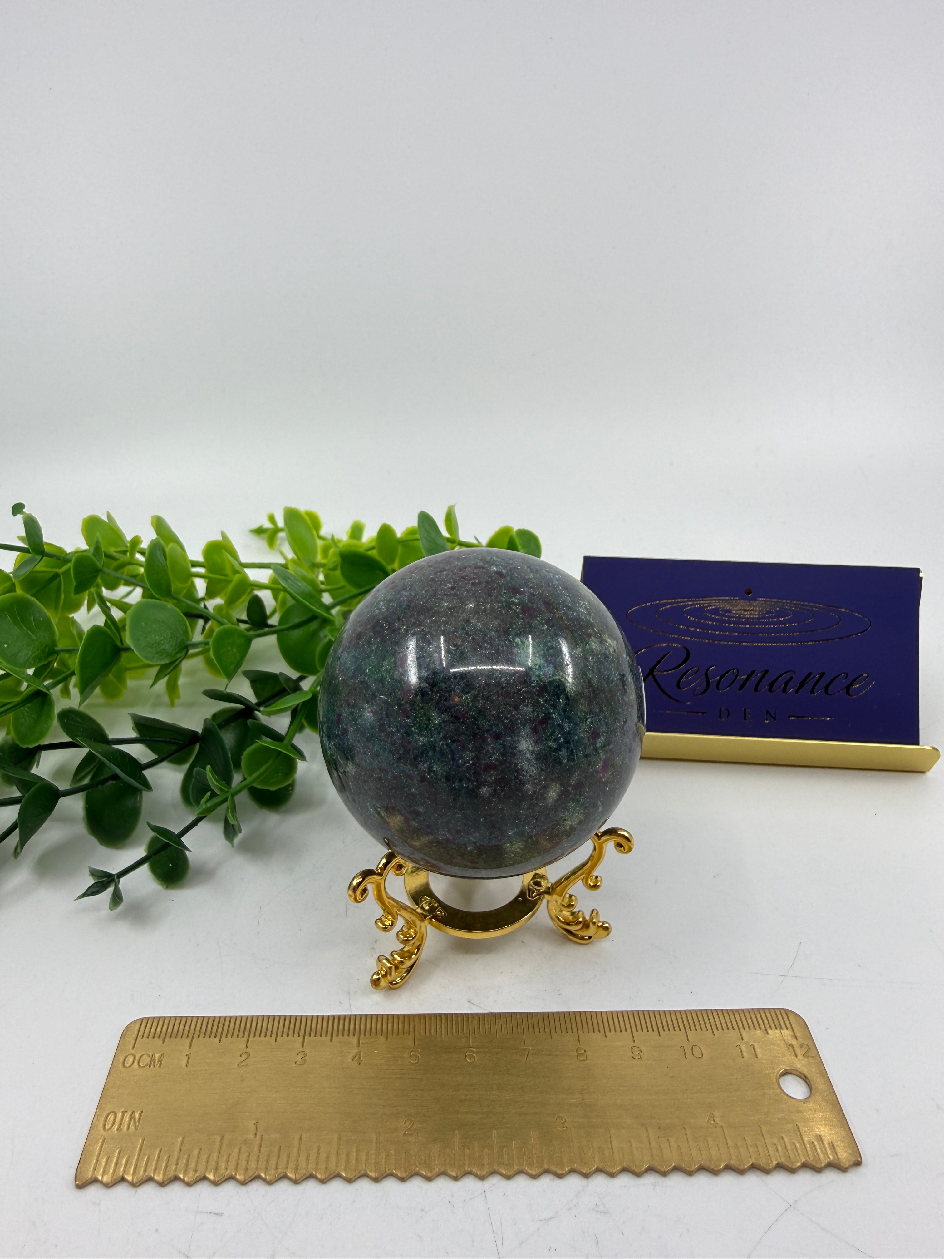 Ruby Fuchsite in Kyanite Sphere (Opt C)