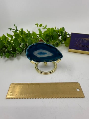 Dyed Blue Agate Slice (Opt C)