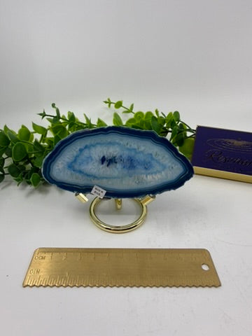 Dyed Blue Agate Slice (Opt E)