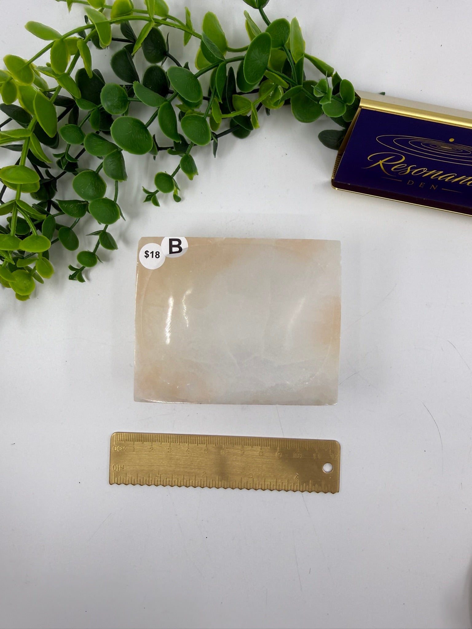 Peach Selenite Trinket Dish (Opt B)