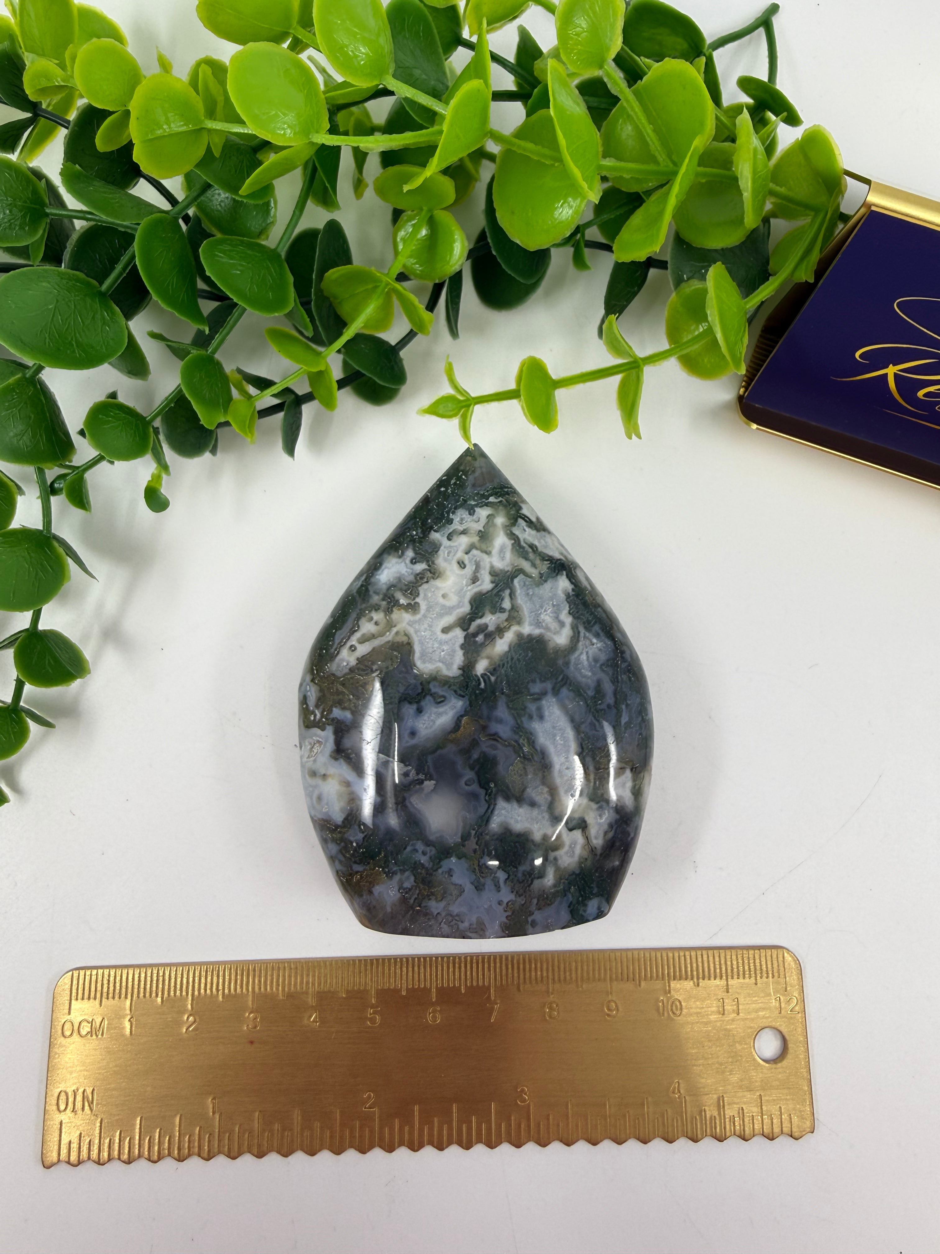 Moss Agate Freeform Flame (Opt D)