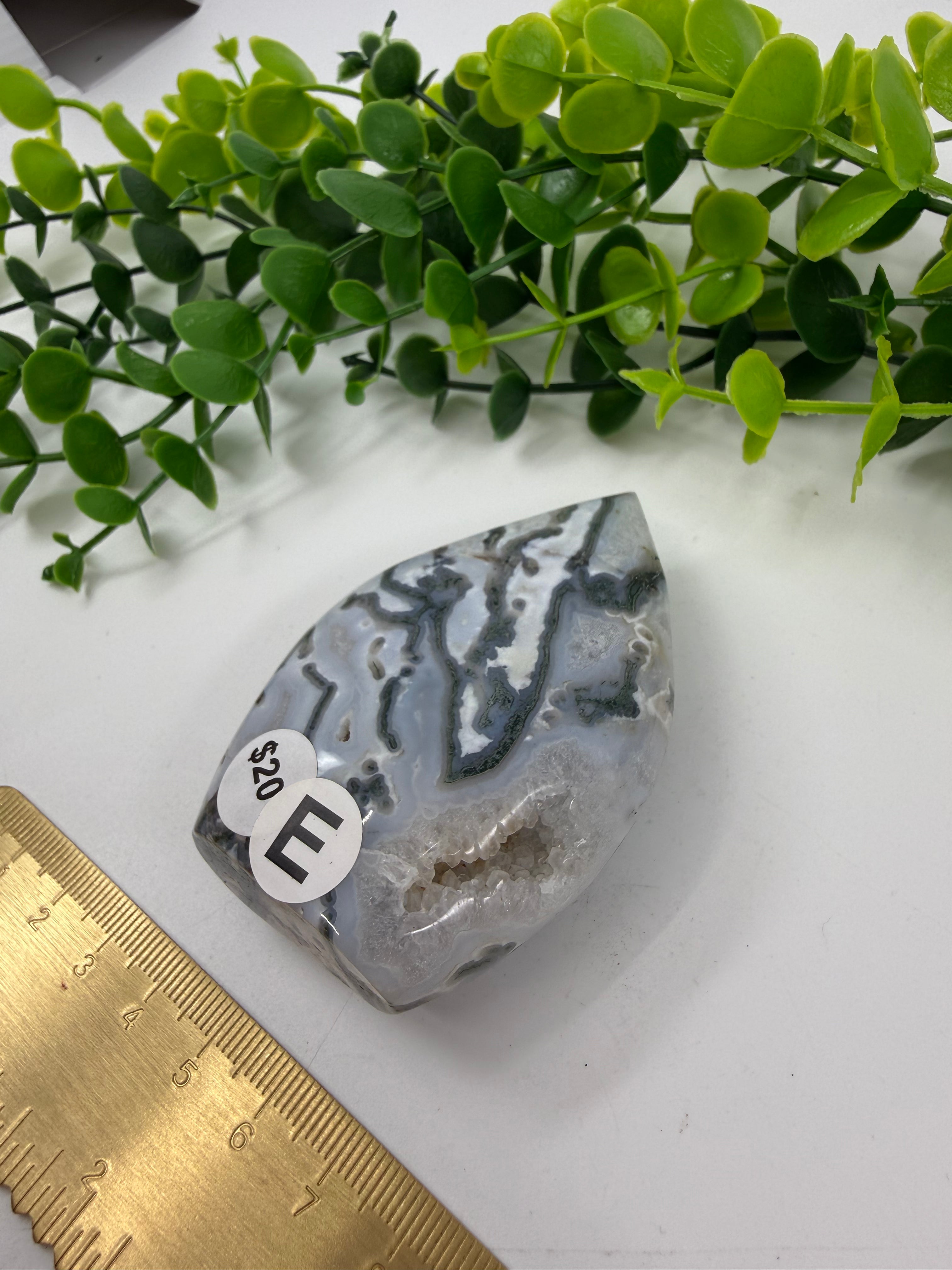 Moss Agate Freeform Flame (Opt E)