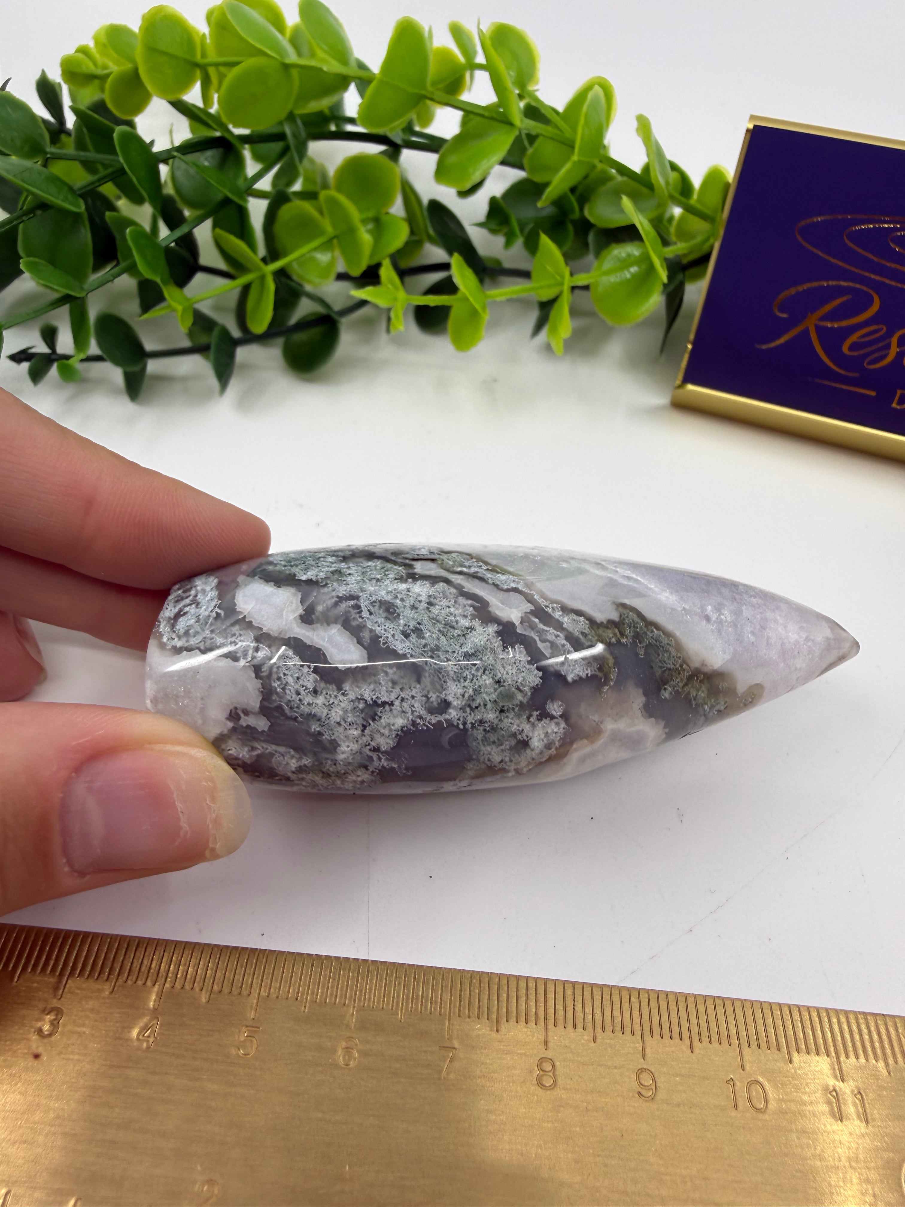 Moss Agate Freeform Flame (Opt F)