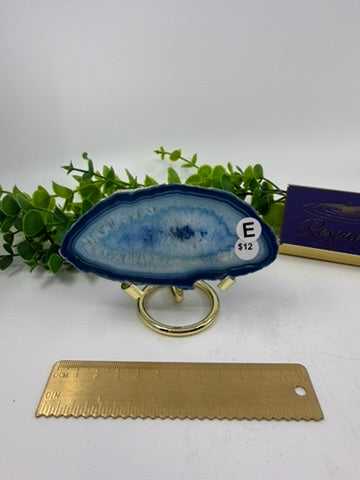 Dyed Blue Agate Slice (Opt E)
