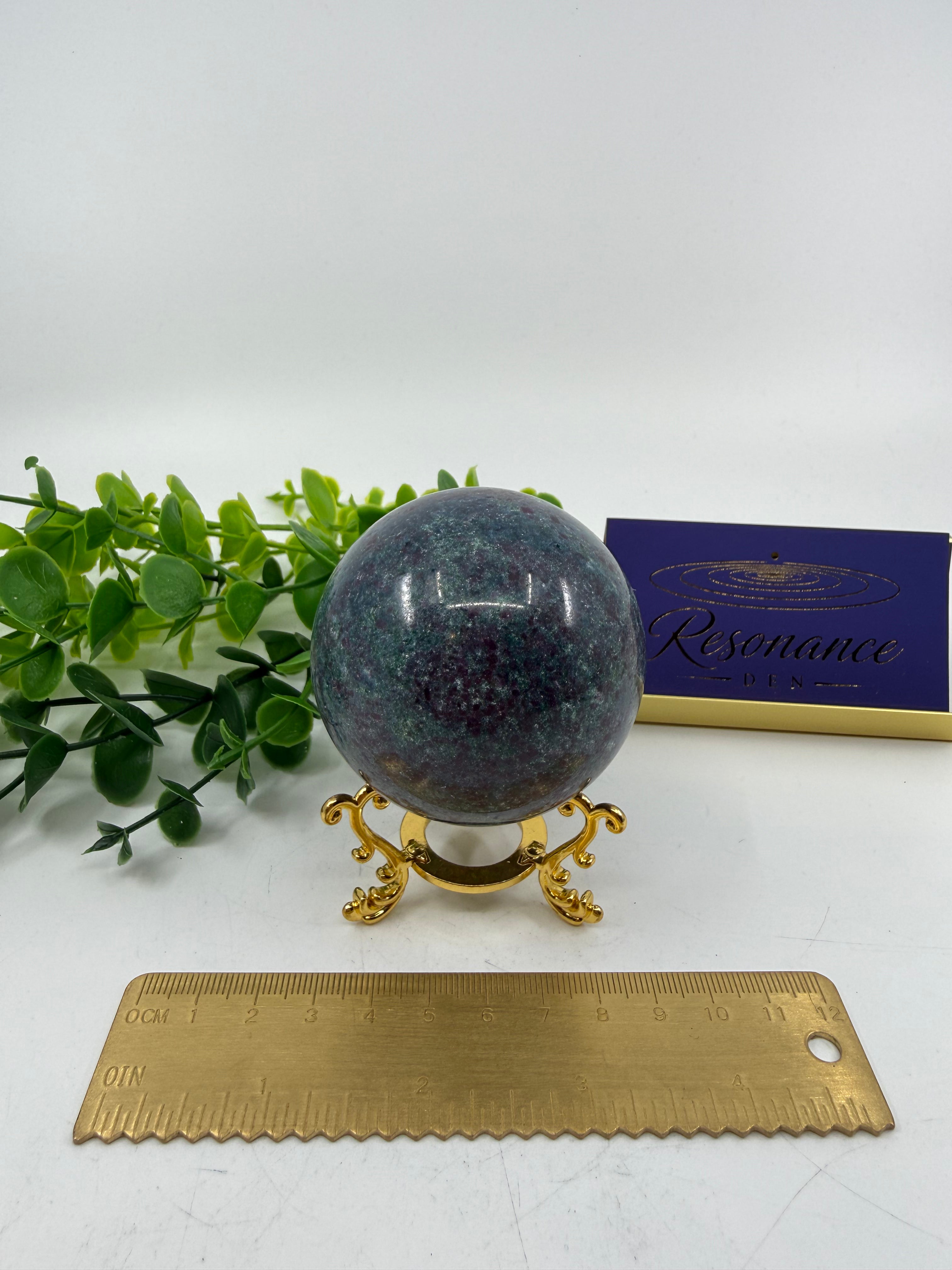 Ruby Fuchsite in Kyanite Sphere (Opt B)