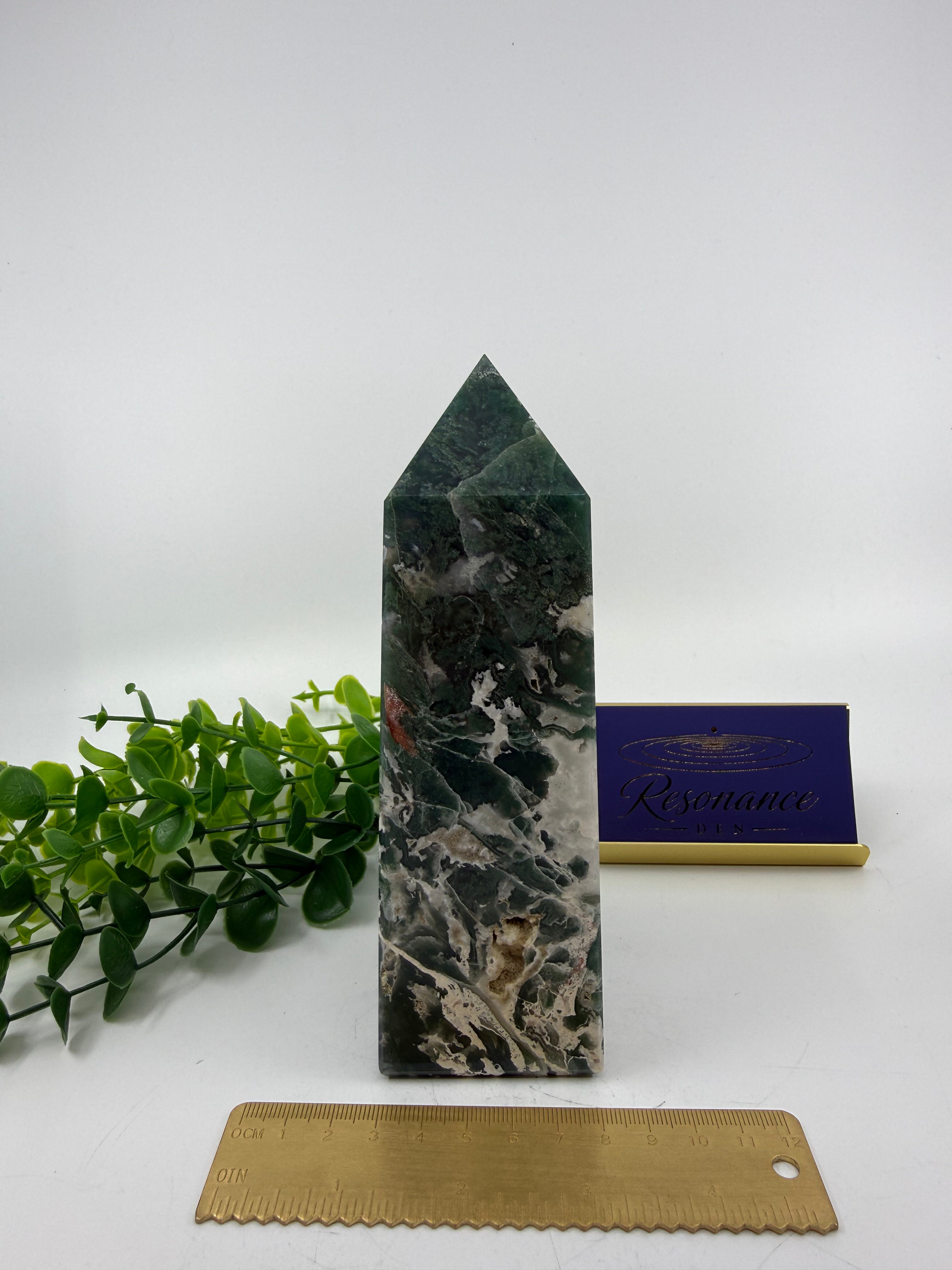 Moss Agate Large Tower (Opt N)