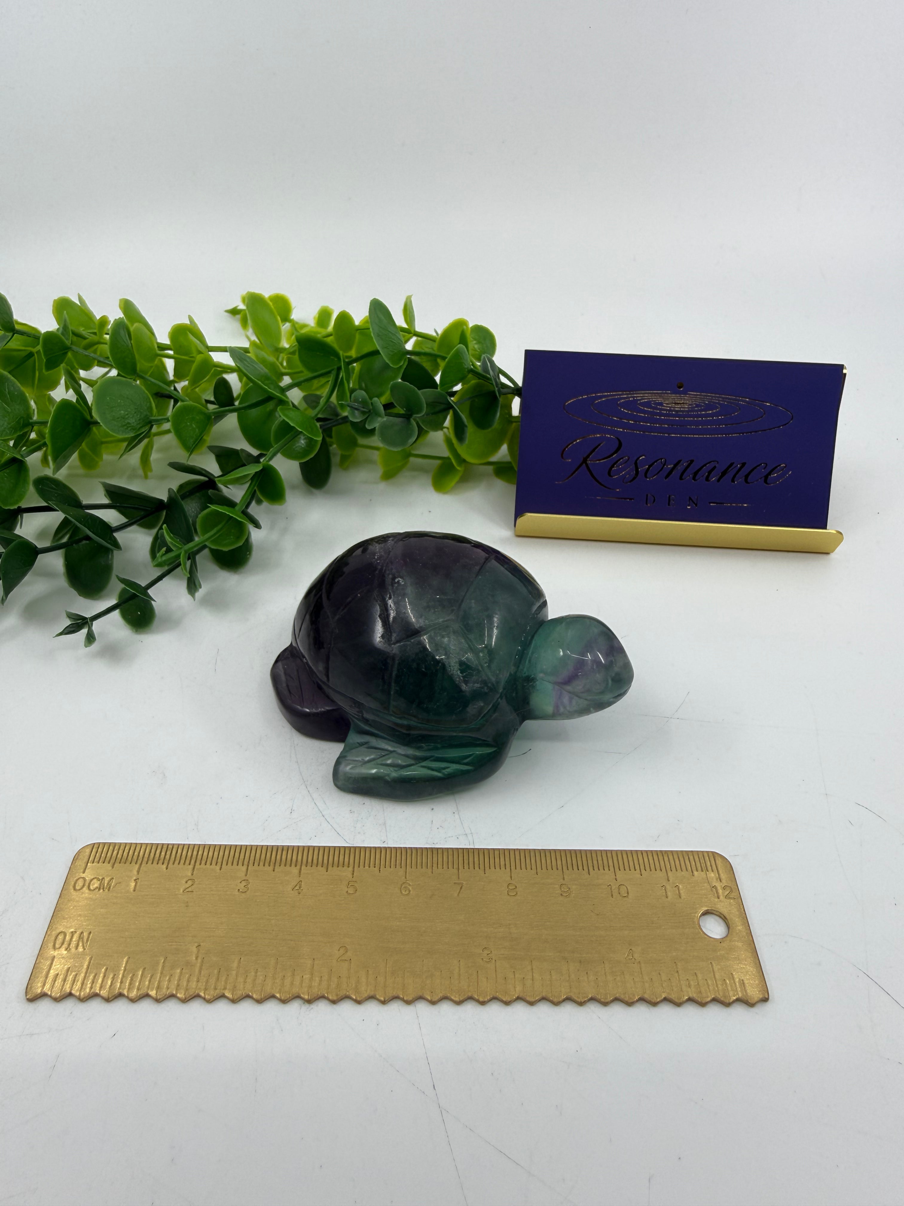 Fluorite Turtle Carving