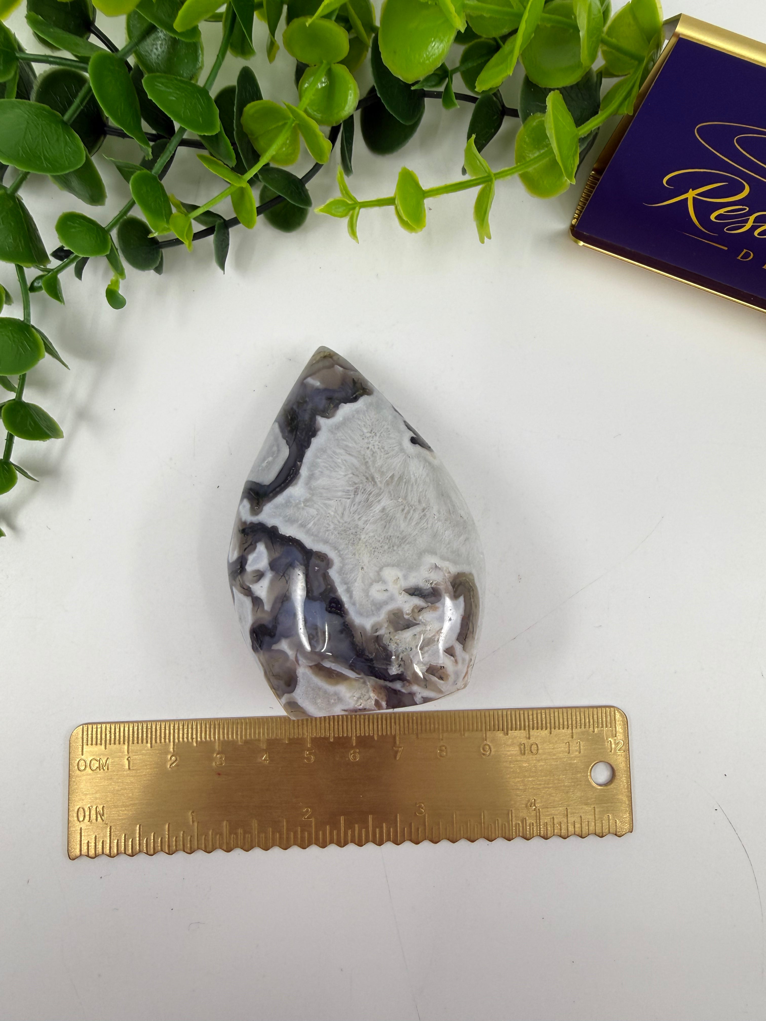 Moss Agate Freeform Flame (Opt C)