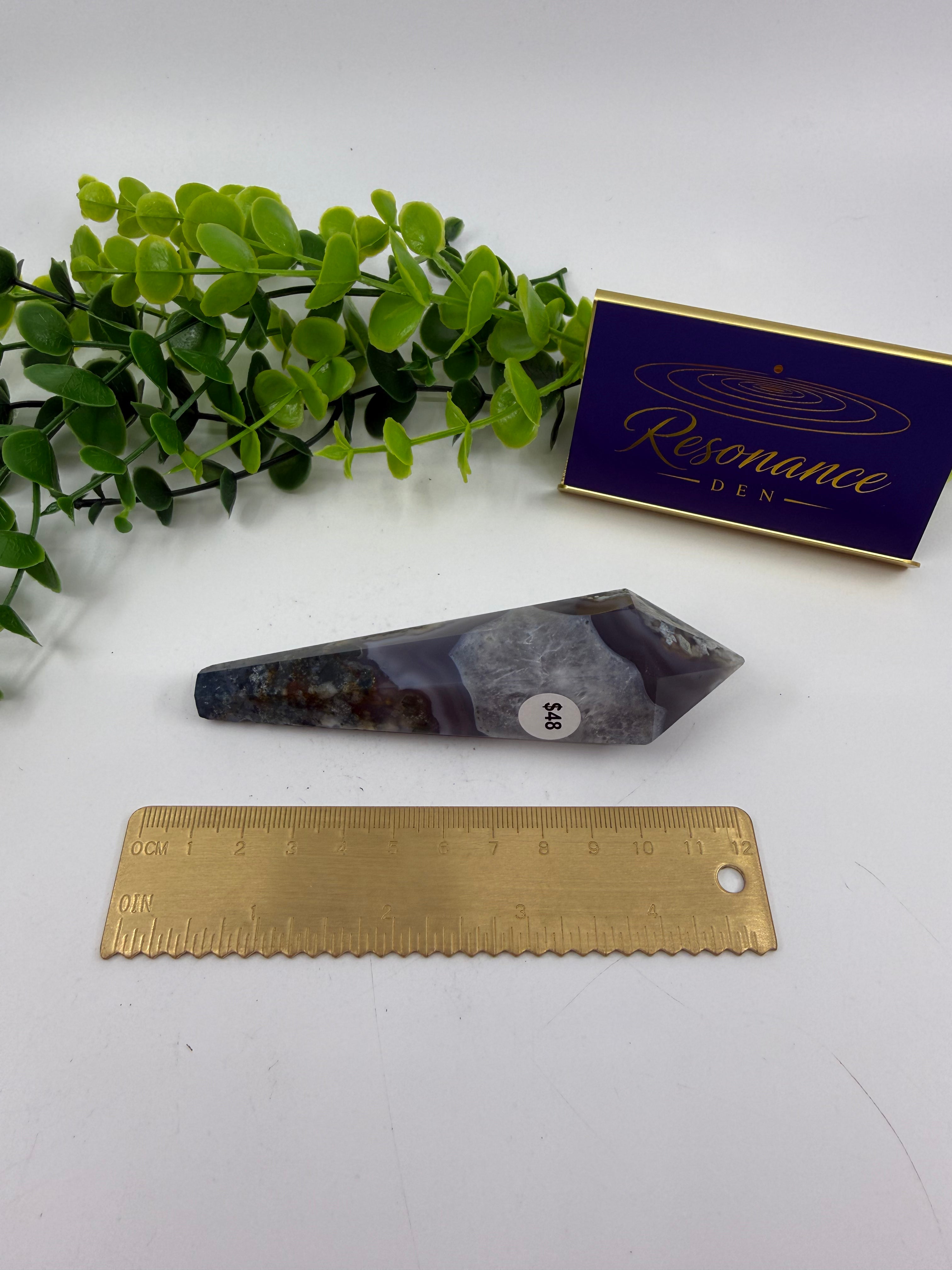 Moss Agate Pointed Wand