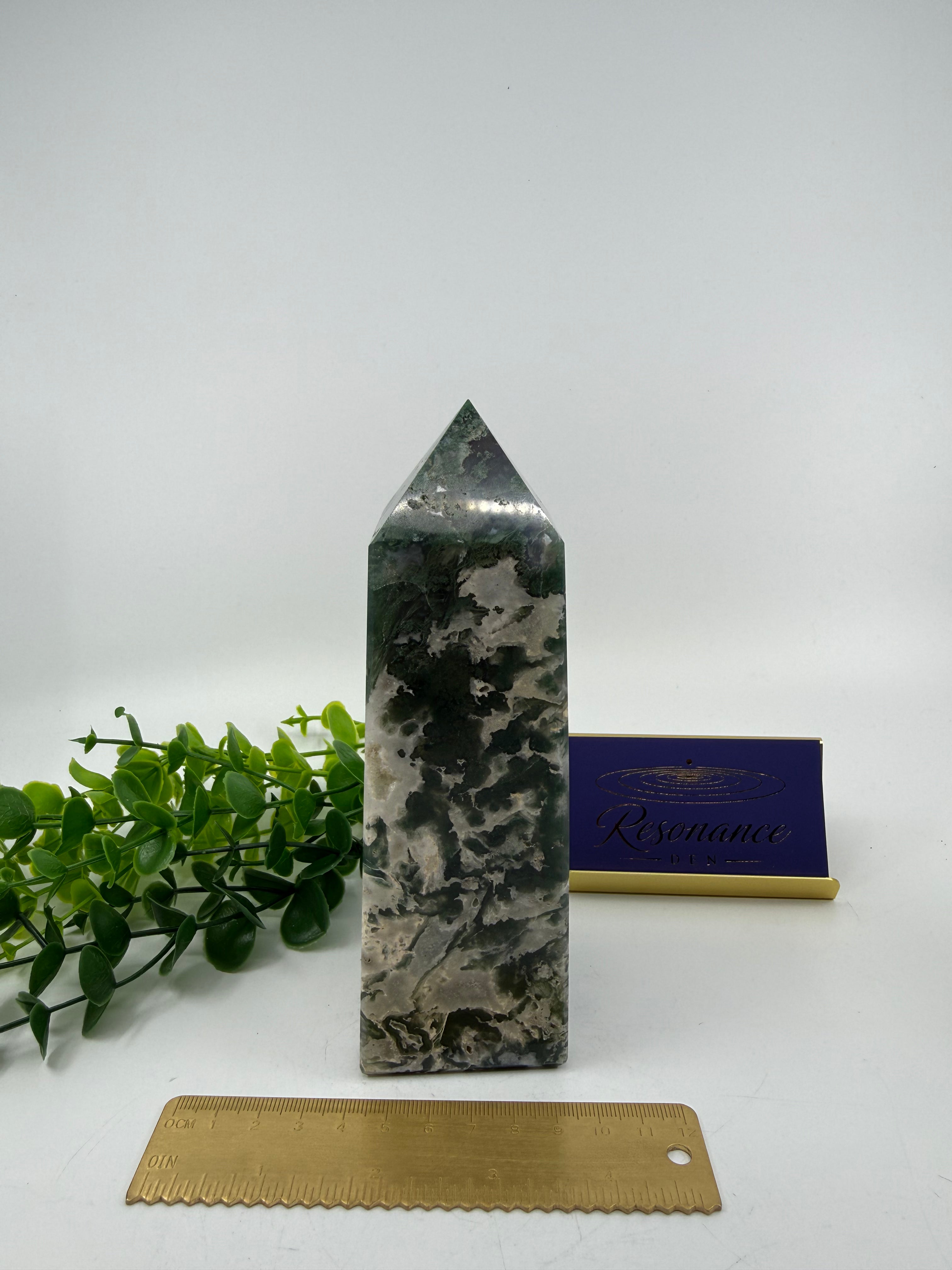 Moss Agate Large Tower (Opt N)