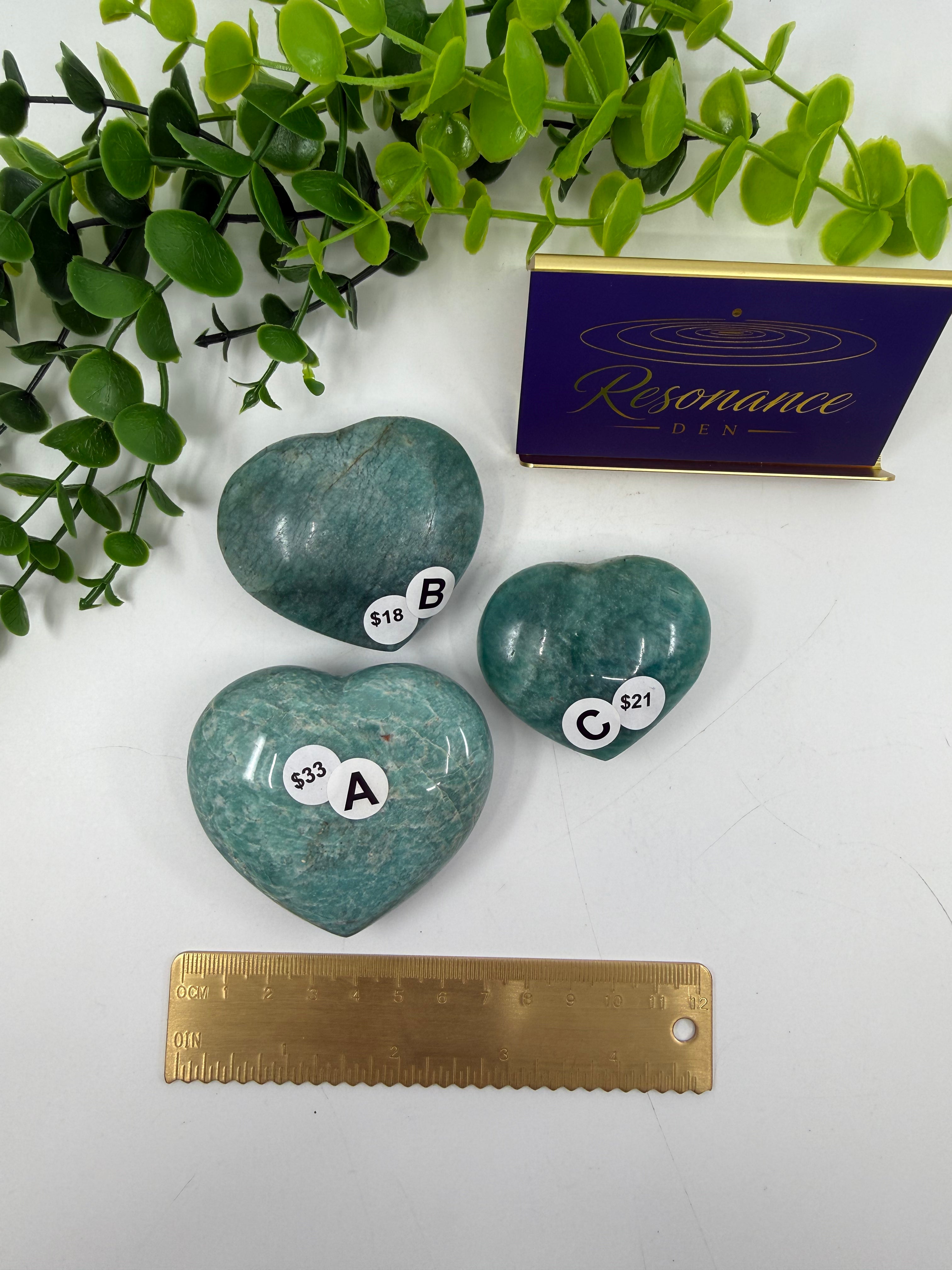 Amazonite Hearts (Opt A-C)